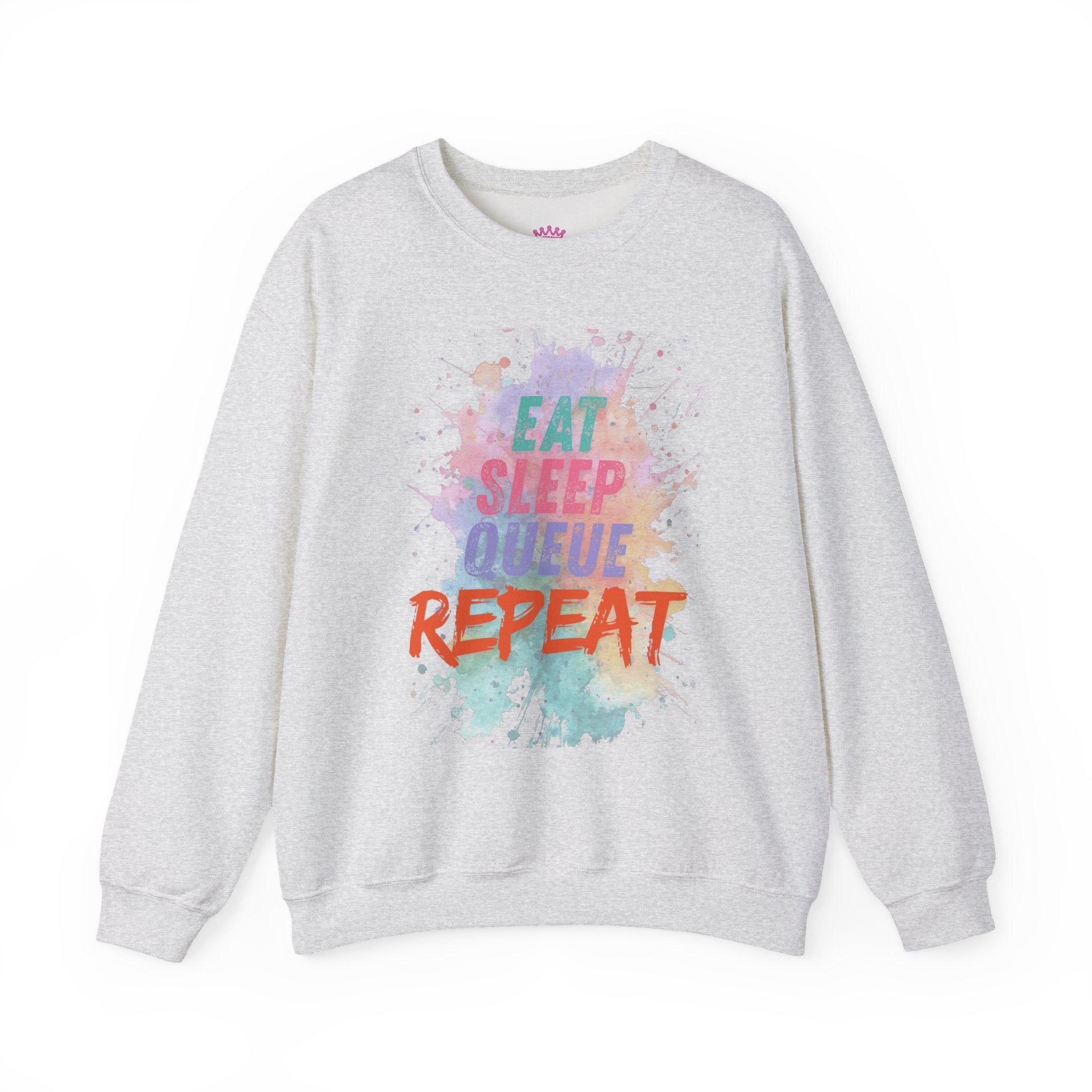 Eat Sleep Queue Repeat Crewneck Sweatshirt