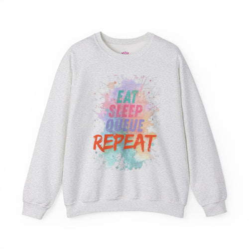 Eat Sleep Queue Repeat Crewneck Sweatshirt