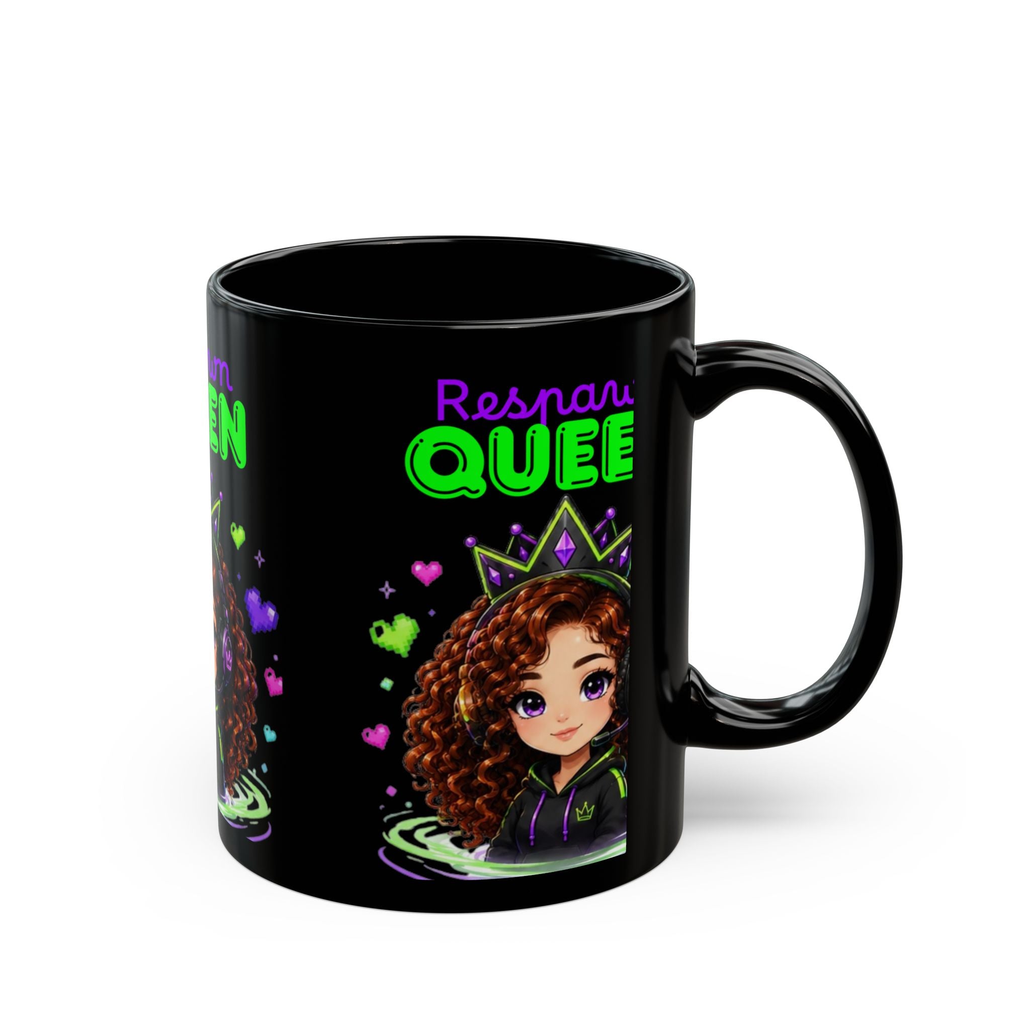 Chibi Queen Junie Black Mug