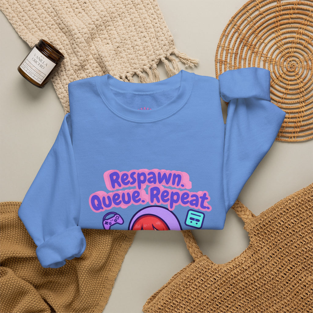 Respawn, Queue, Repeat Cozy Sweatshirt