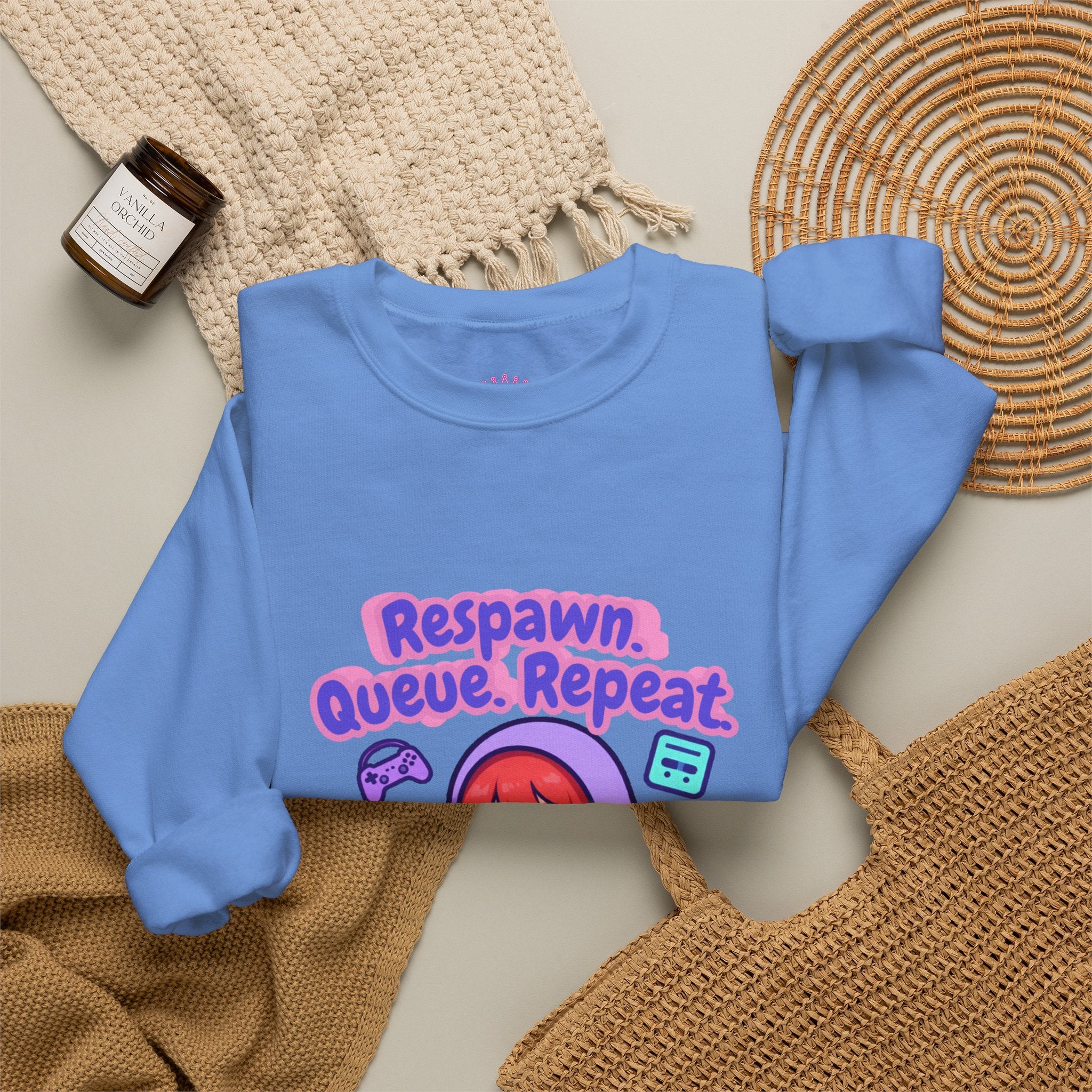 Respawn, Queue, Repeat Cozy Sweatshirt