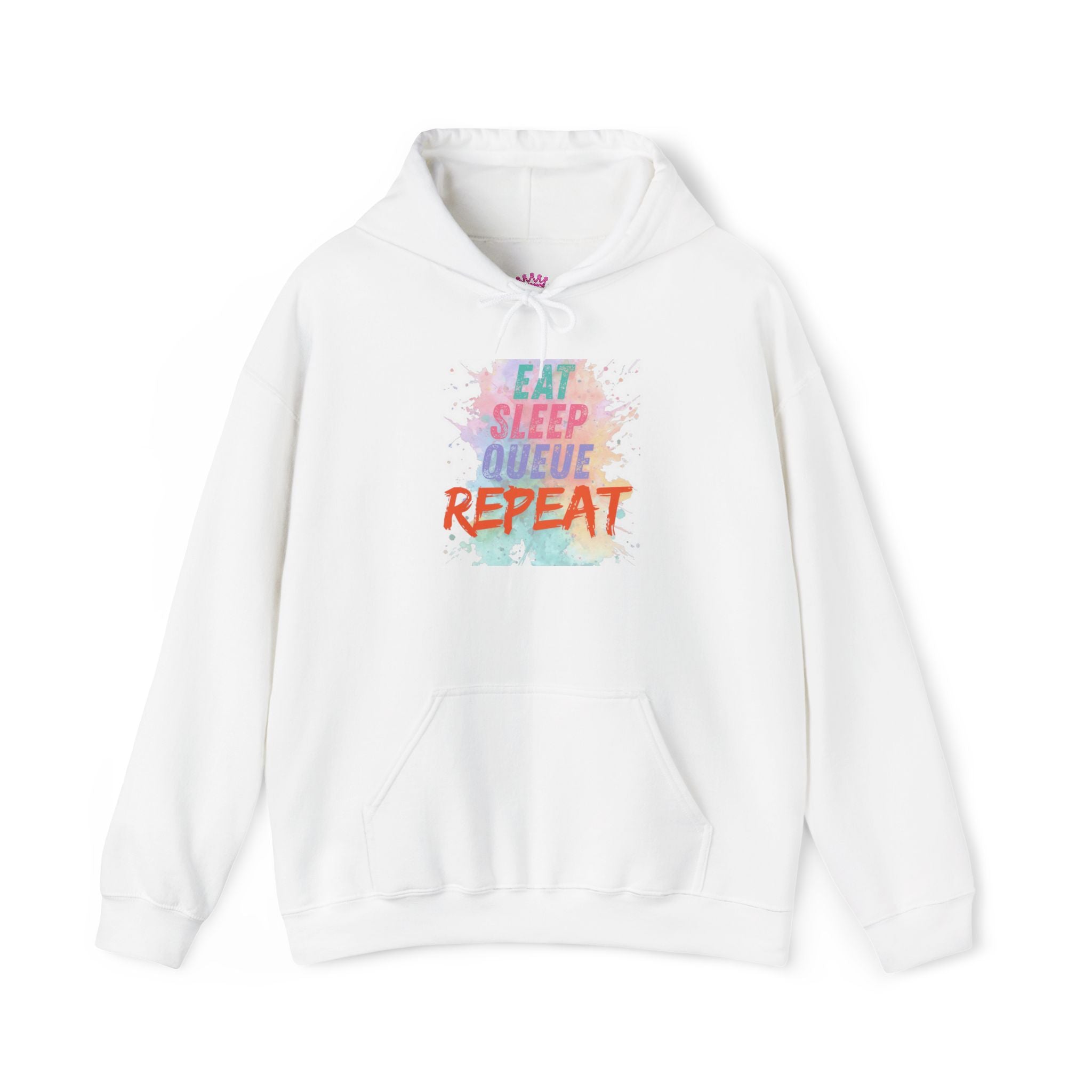 “Eat Sleep Queue Repeat”Hooded Sweatshirt
