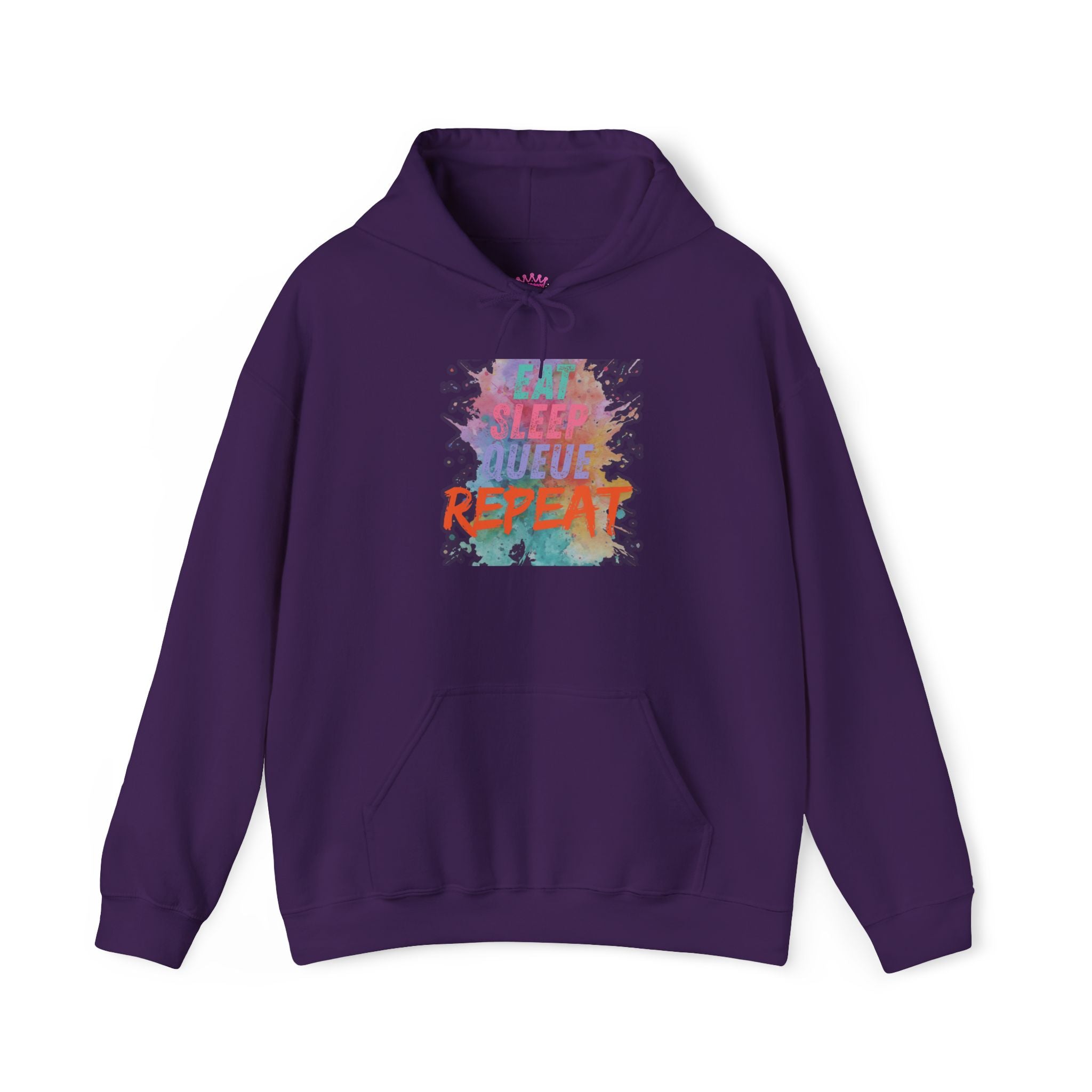 “Eat Sleep Queue Repeat”Hooded Sweatshirt