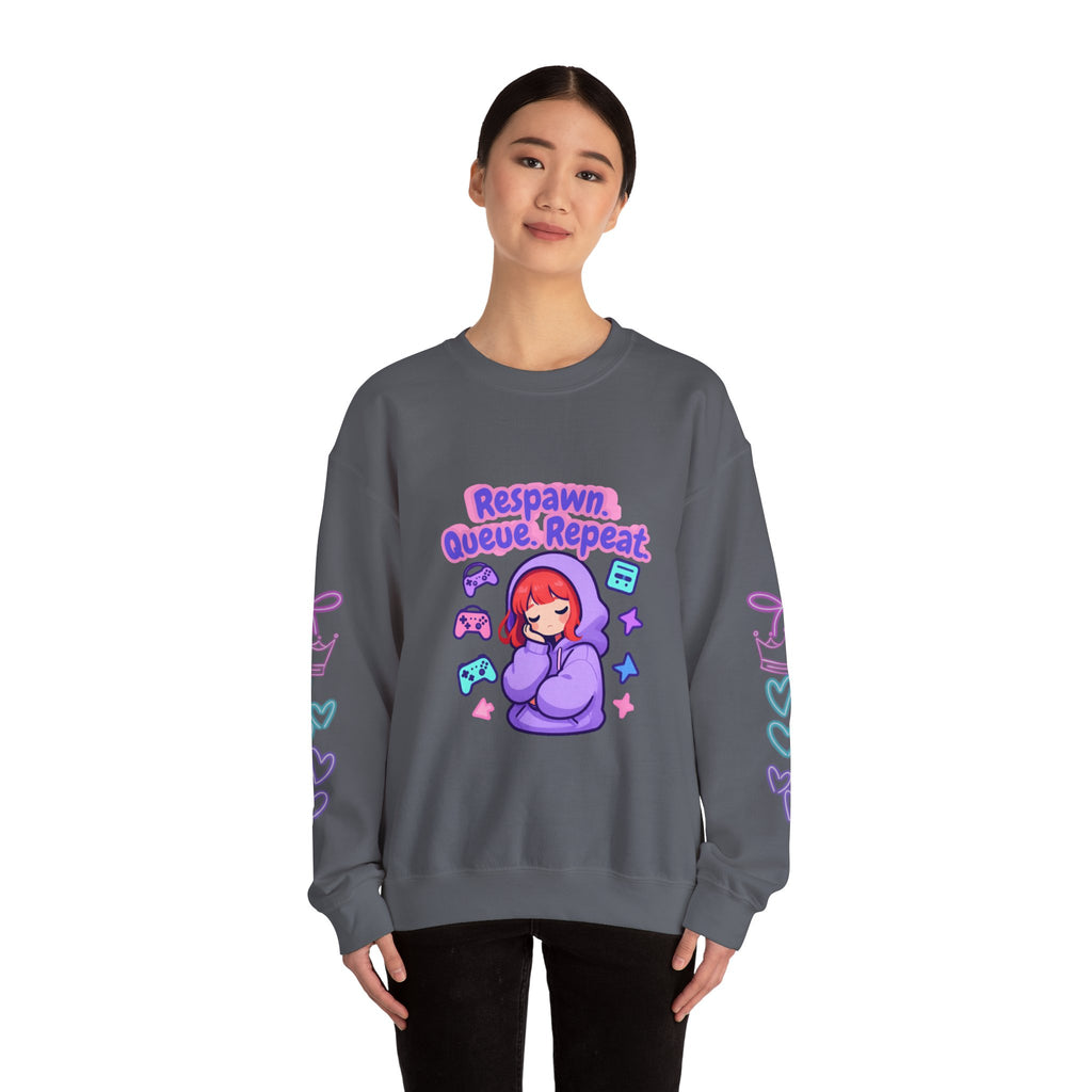 Respawn, Queue, Repeat Cozy Sweatshirt