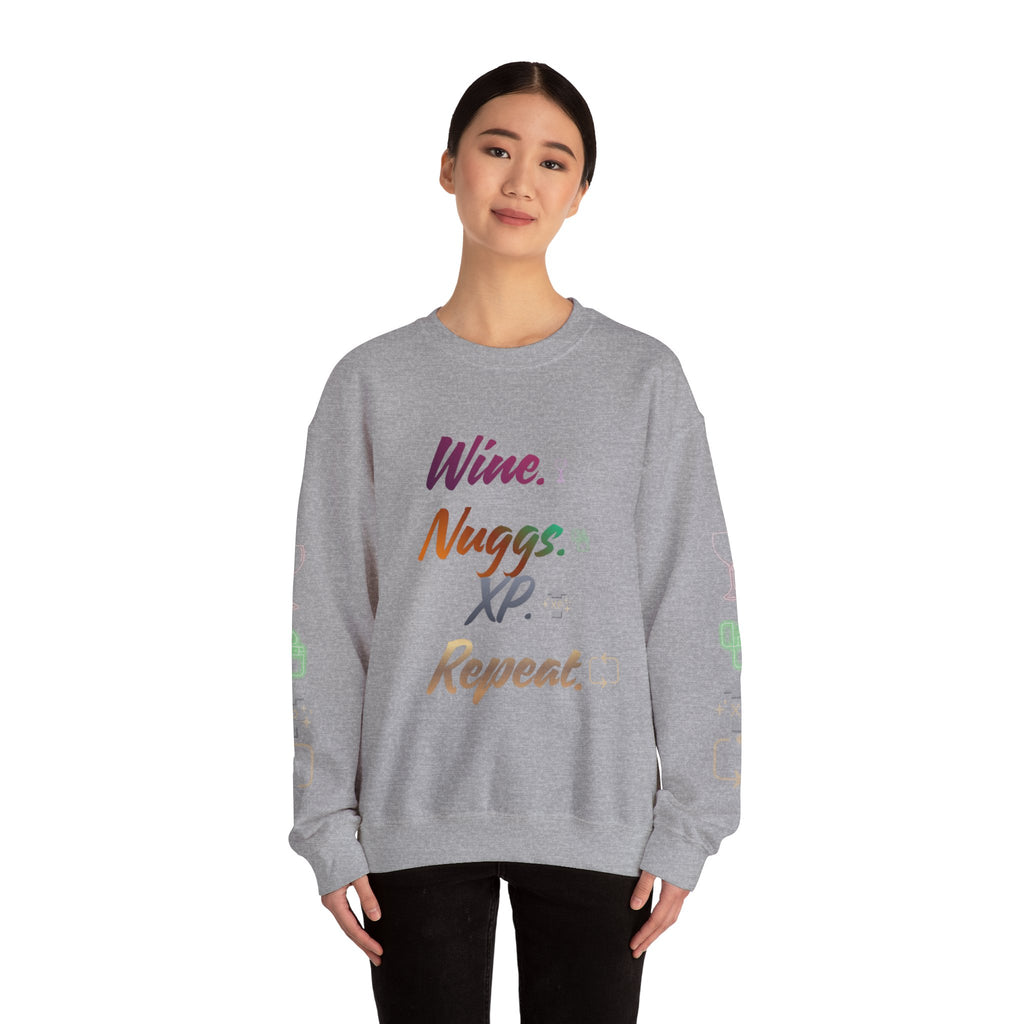 “Wine, Nuggs, XP, Repeat” Crewneck Sweatshirt