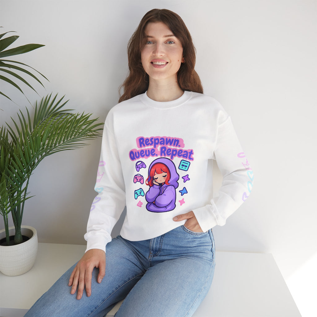 Respawn, Queue, Repeat Cozy Sweatshirt