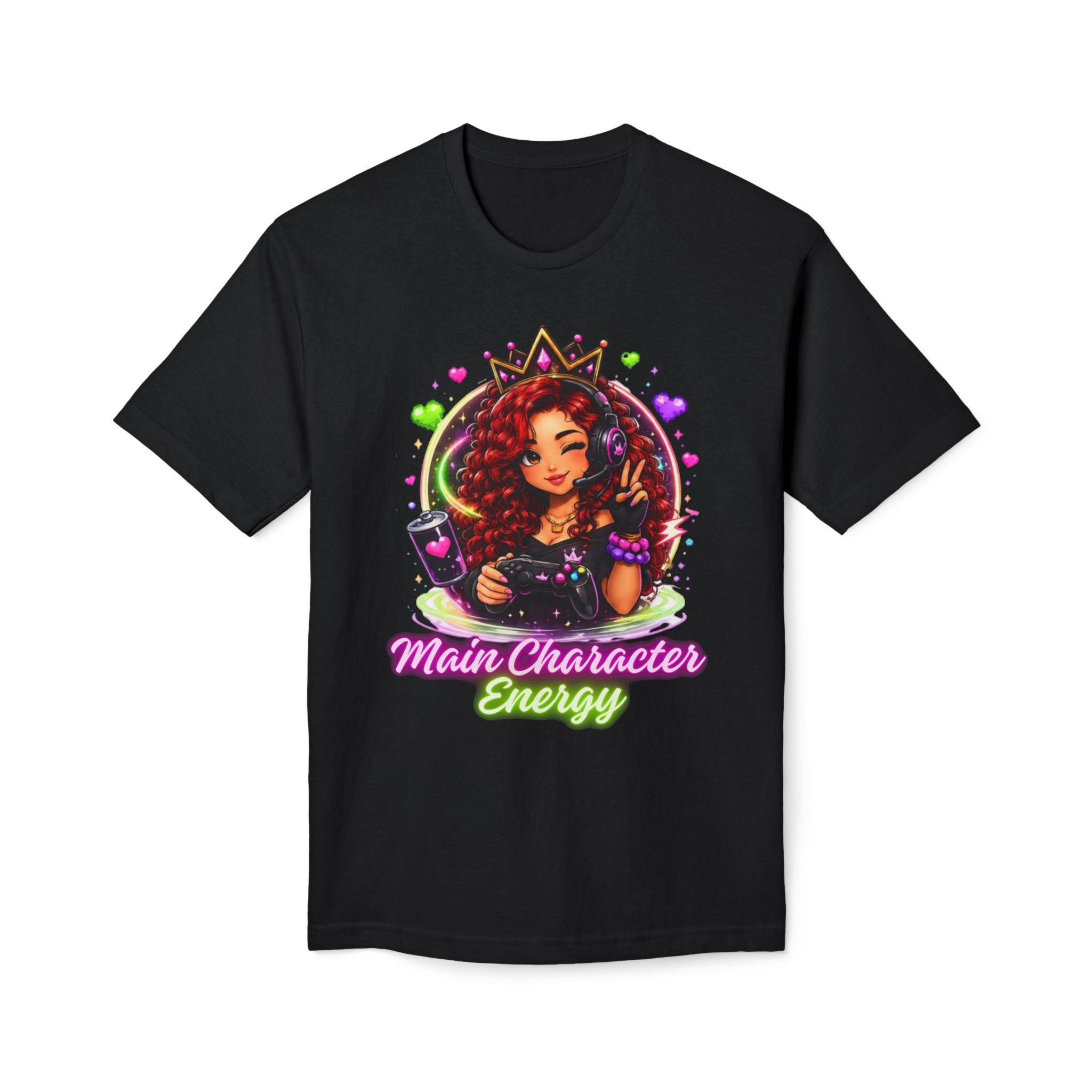 Gamer Queen T-Shirt — Afro Gamer Crown Graphic Tee