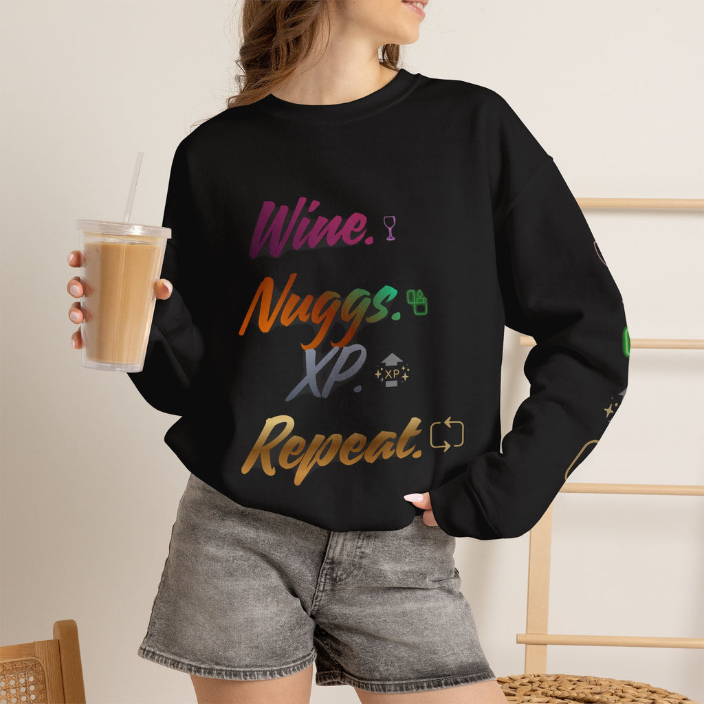 “Wine, Nuggs, XP, Repeat” Crewneck Sweatshirt
