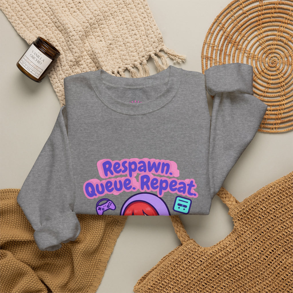 Respawn, Queue, Repeat Cozy Sweatshirt