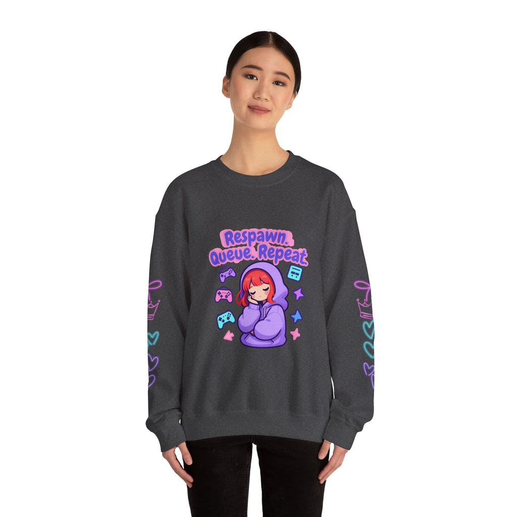 Respawn, Queue, Repeat Cozy Sweatshirt