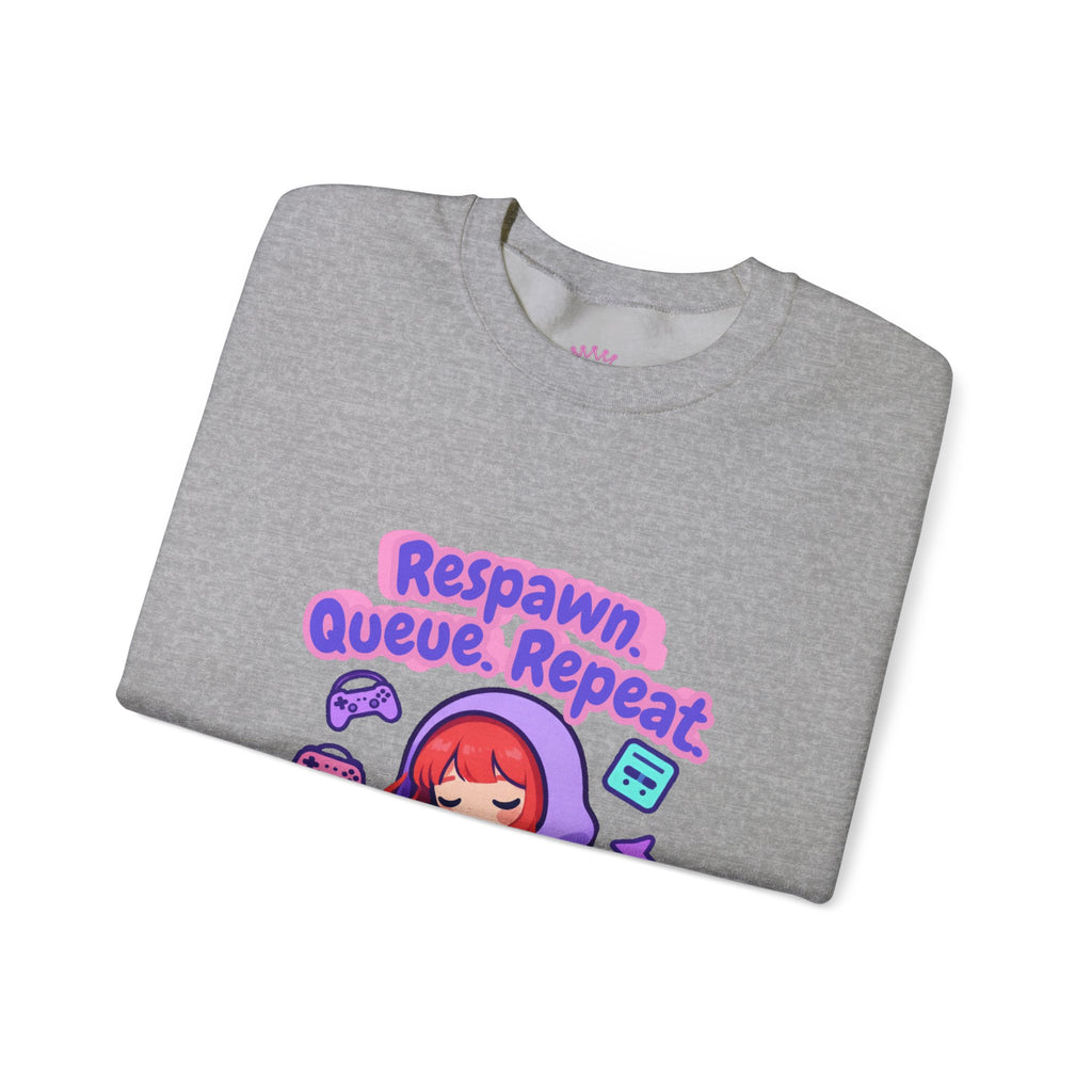 Respawn, Queue, Repeat Cozy Sweatshirt