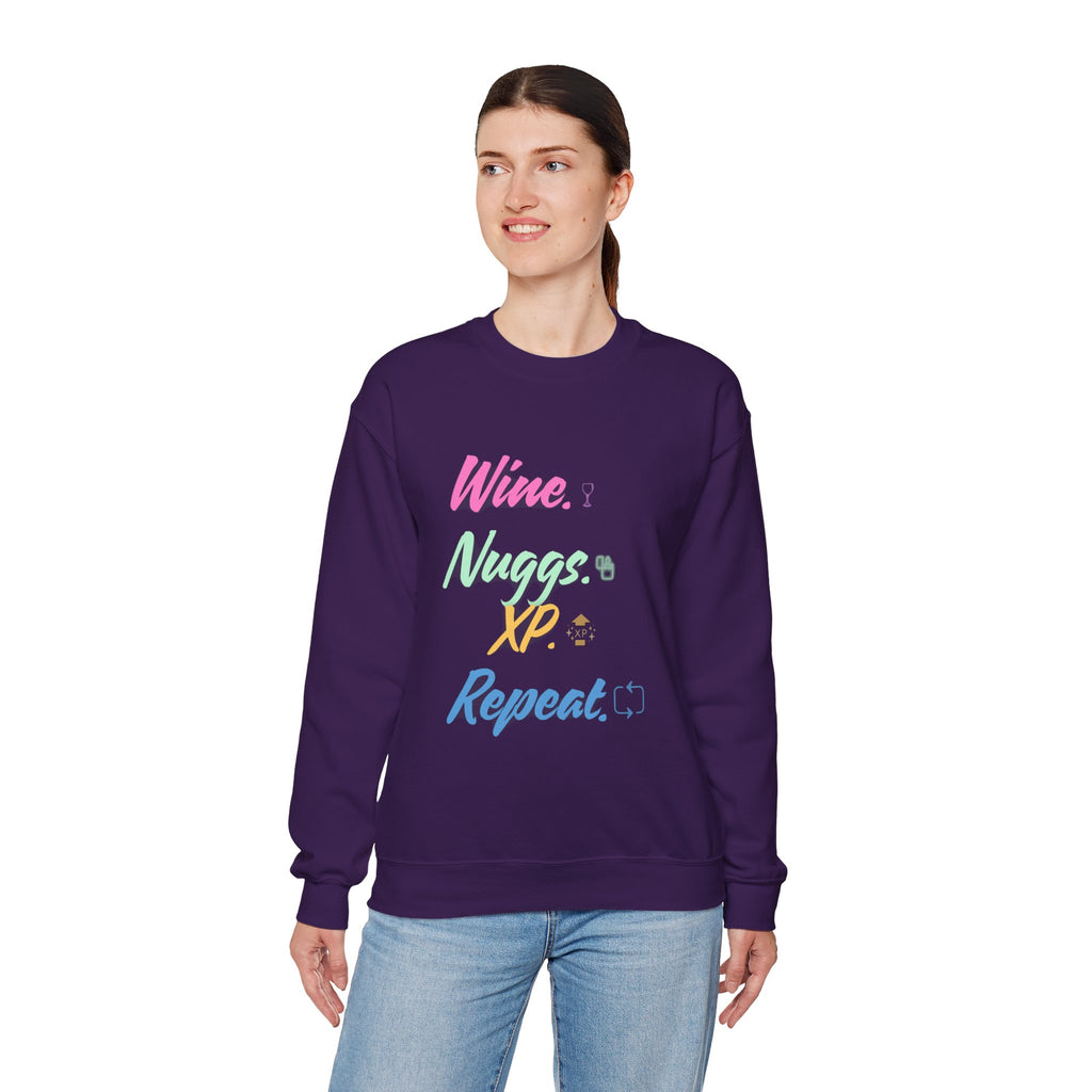 “Wine, Nuggs, XP, Repeat” Sweatshirt