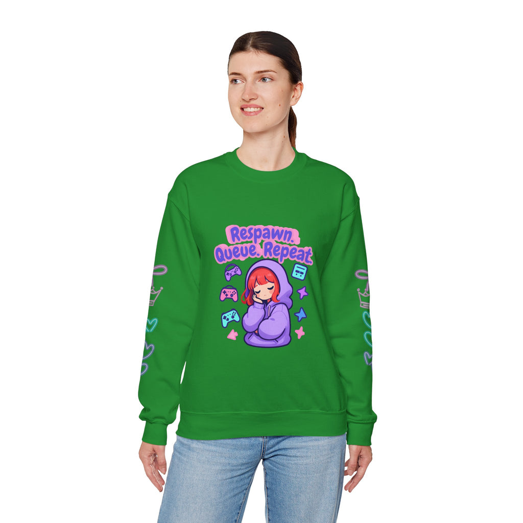 Respawn, Queue, Repeat Cozy Sweatshirt