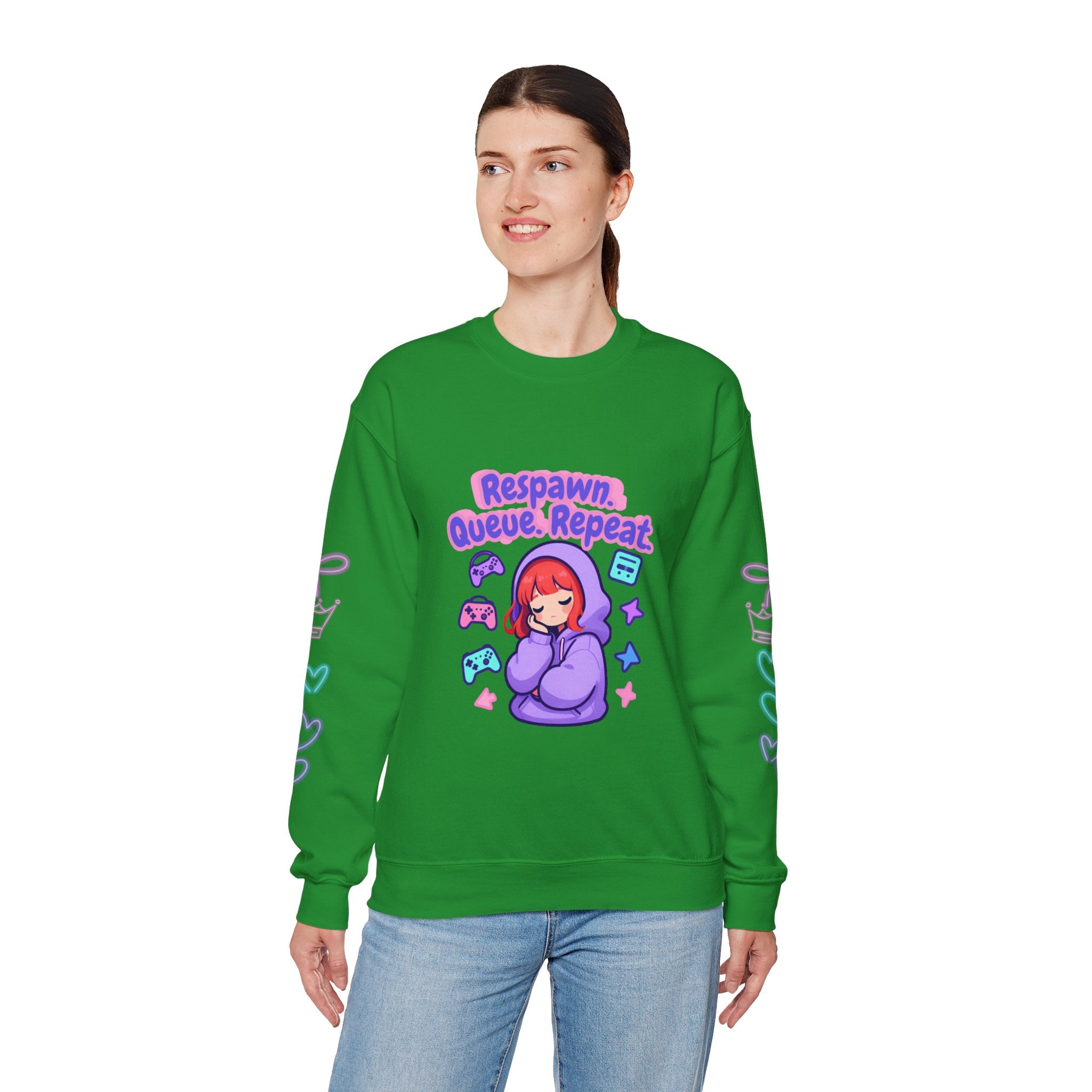 Respawn, Queue, Repeat Cozy Sweatshirt
