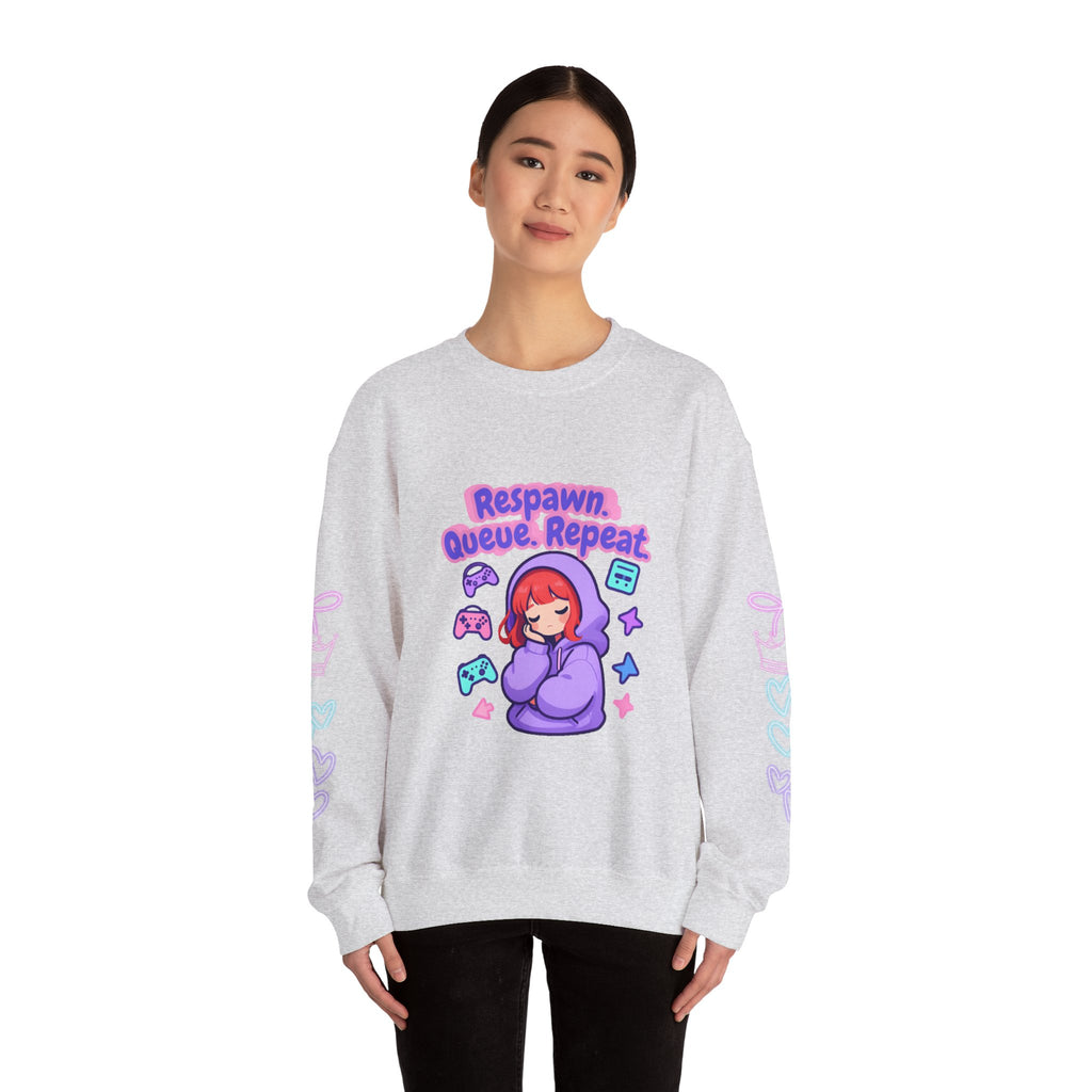 Respawn, Queue, Repeat Cozy Sweatshirt