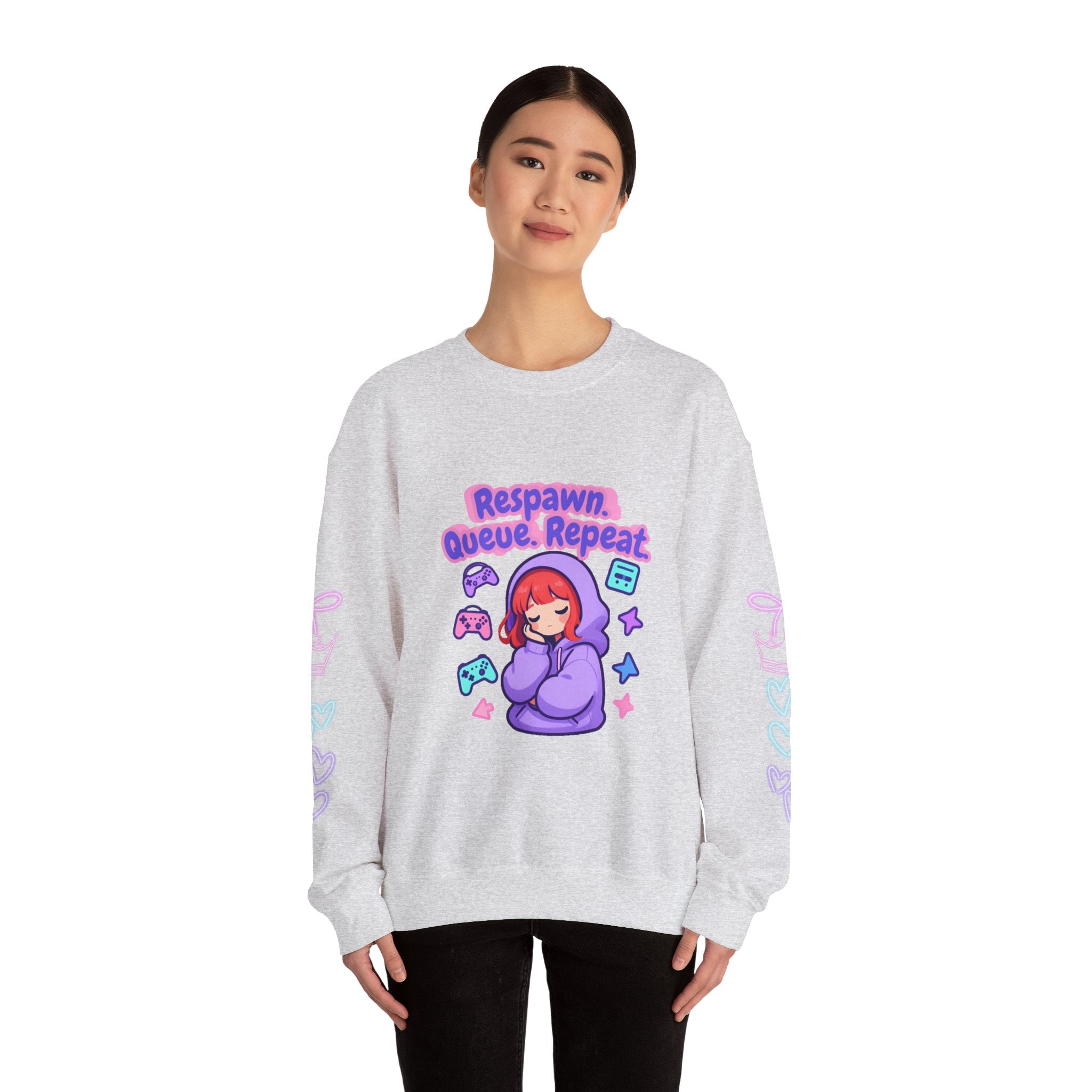 Respawn, Queue, Repeat Cozy Sweatshirt