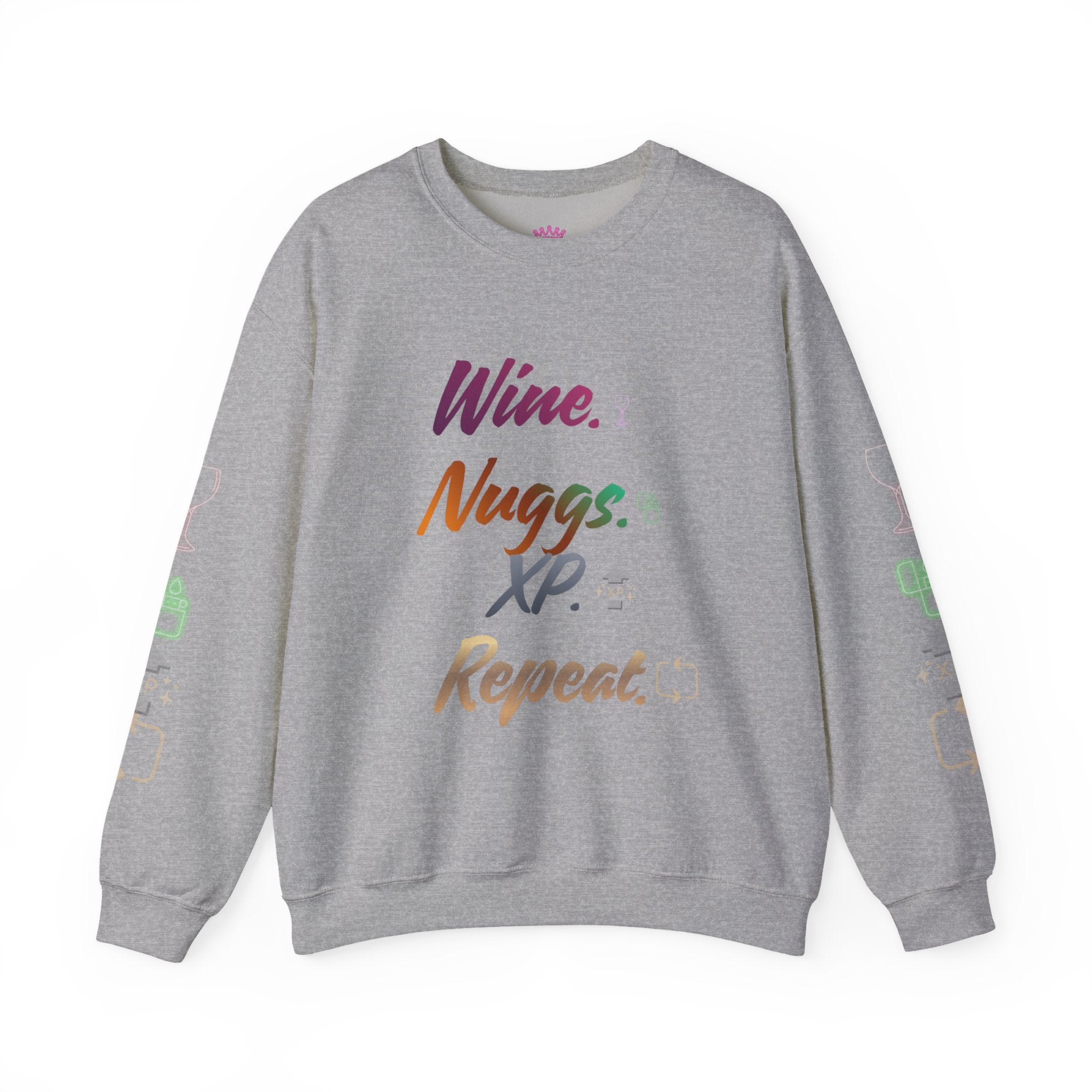 “Wine, Nuggs, XP, Repeat” Crewneck Sweatshirt
