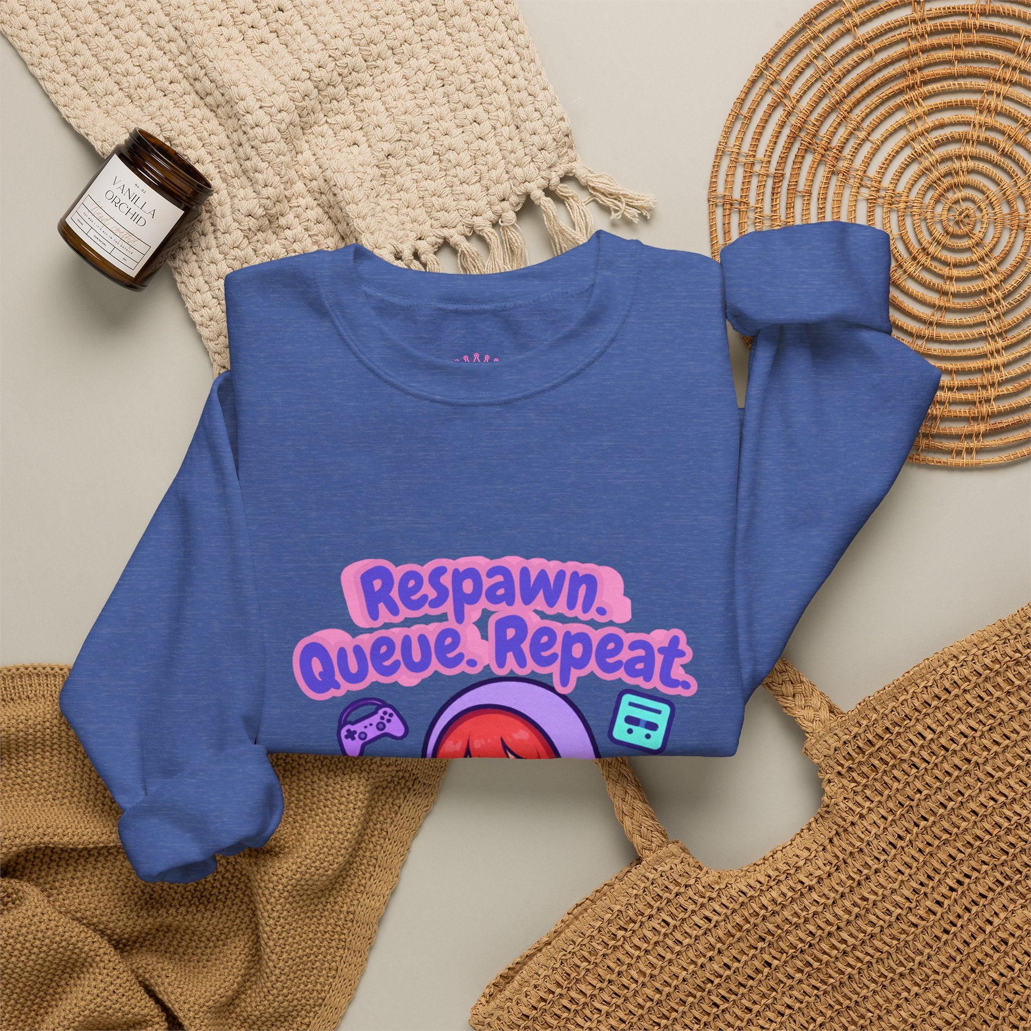 Respawn, Queue, Repeat Cozy Sweatshirt