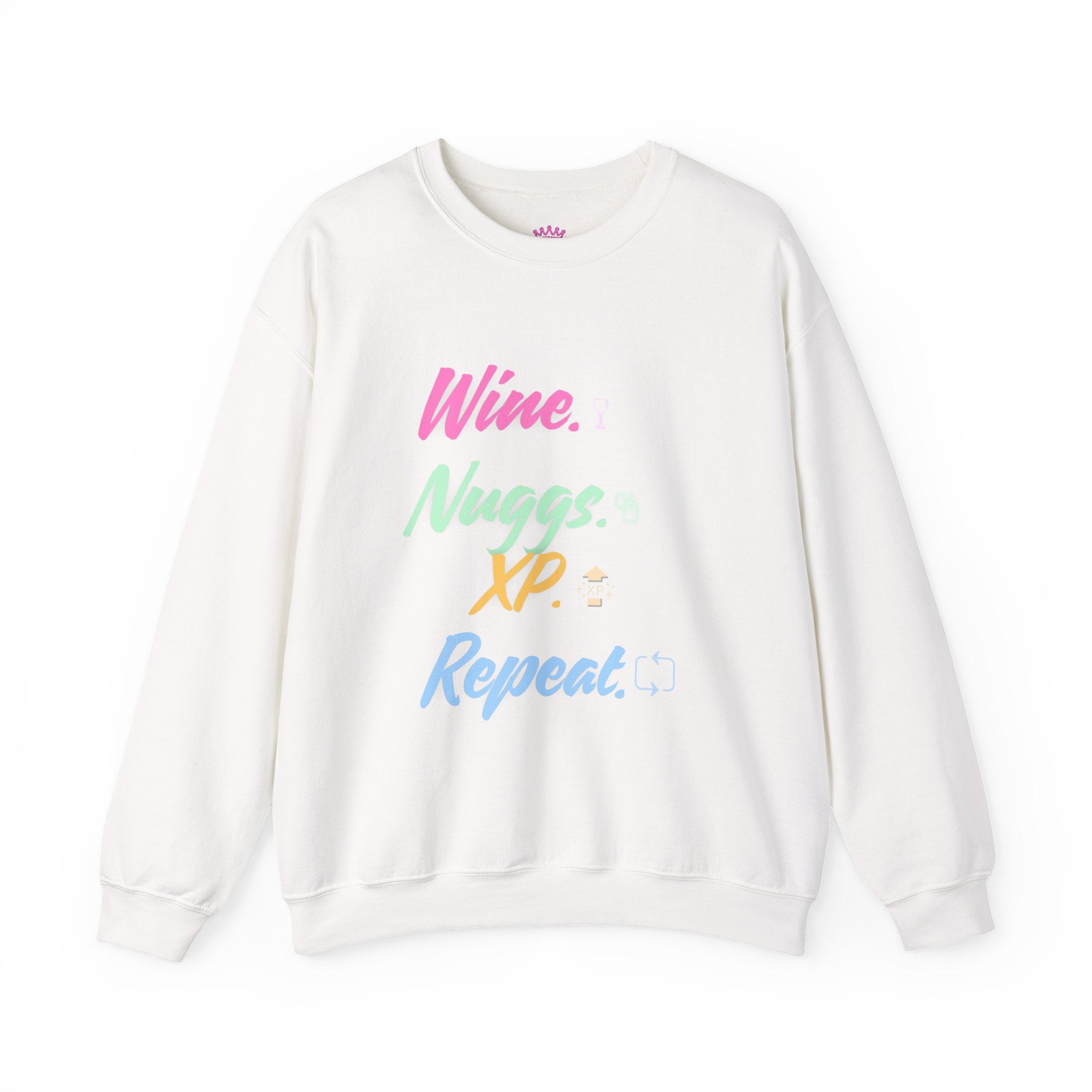 “Wine, Nuggs, XP, Repeat” Crewneck Sweatshirt