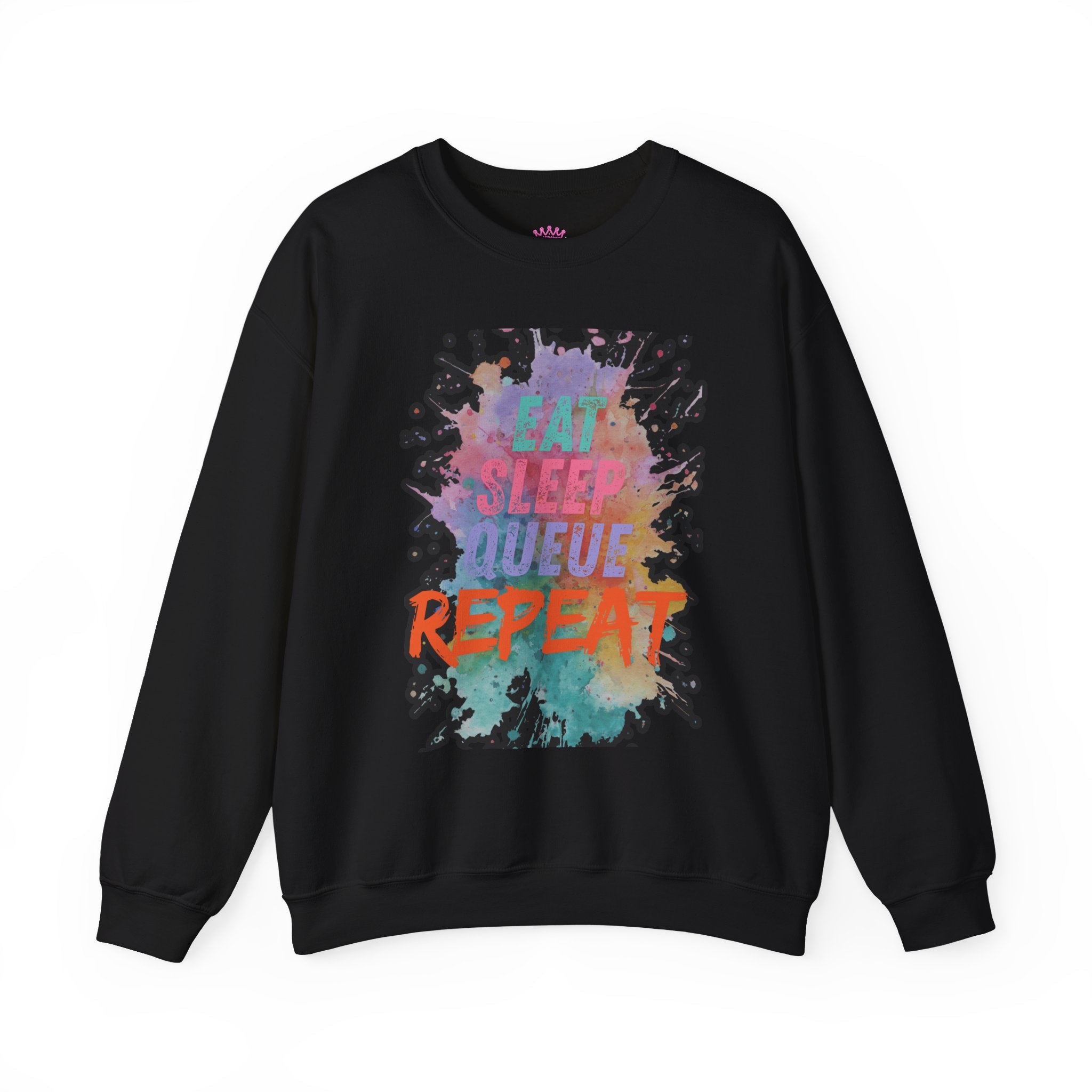 Eat Sleep Queue Repeat Crewneck Sweatshirt
