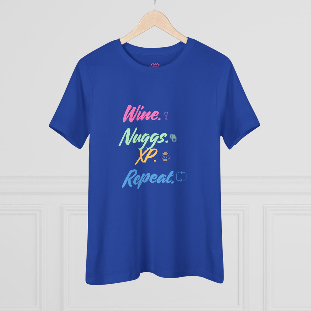 “Wine, Nuggs, XP, Repeat” Cozy Tee