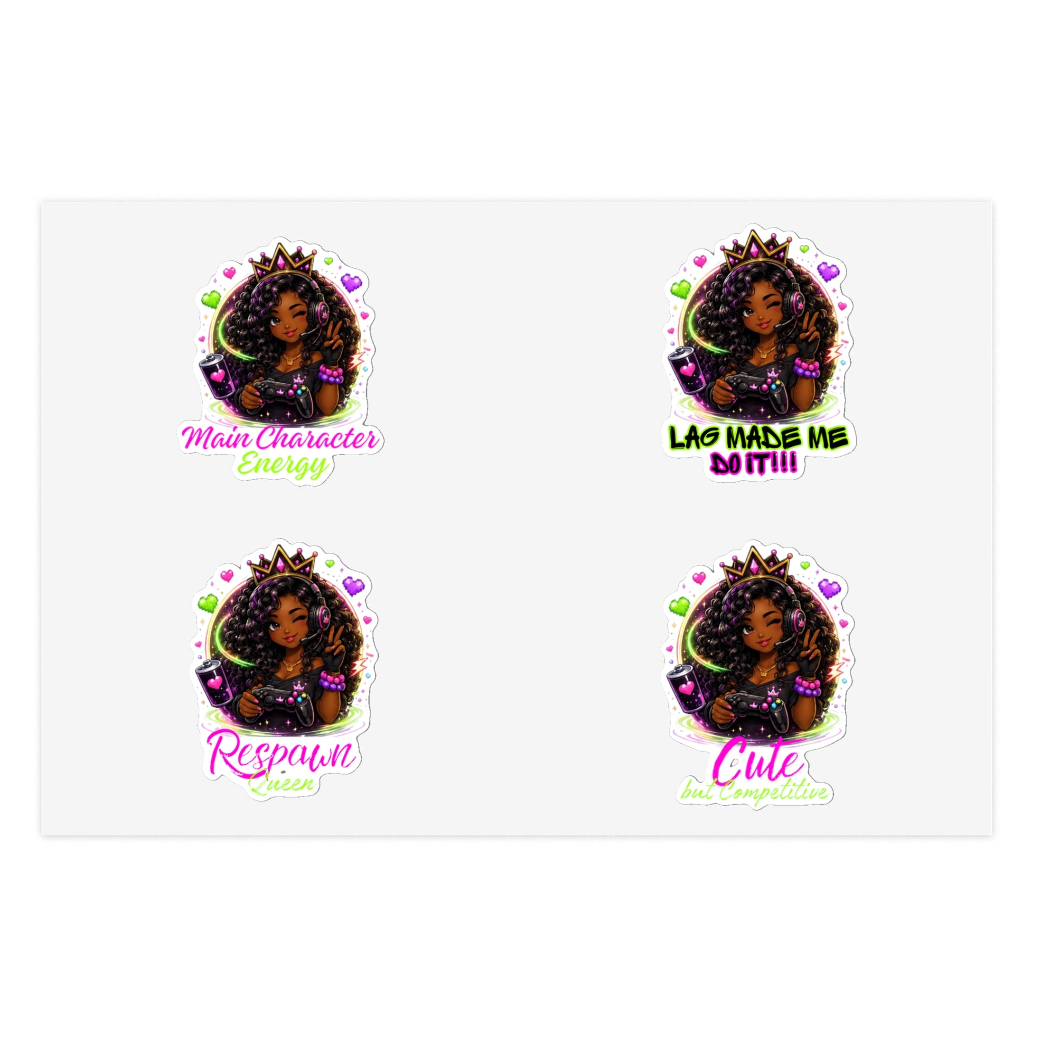 Gamer Luna Sticker Sheet Bundle, 5pcs