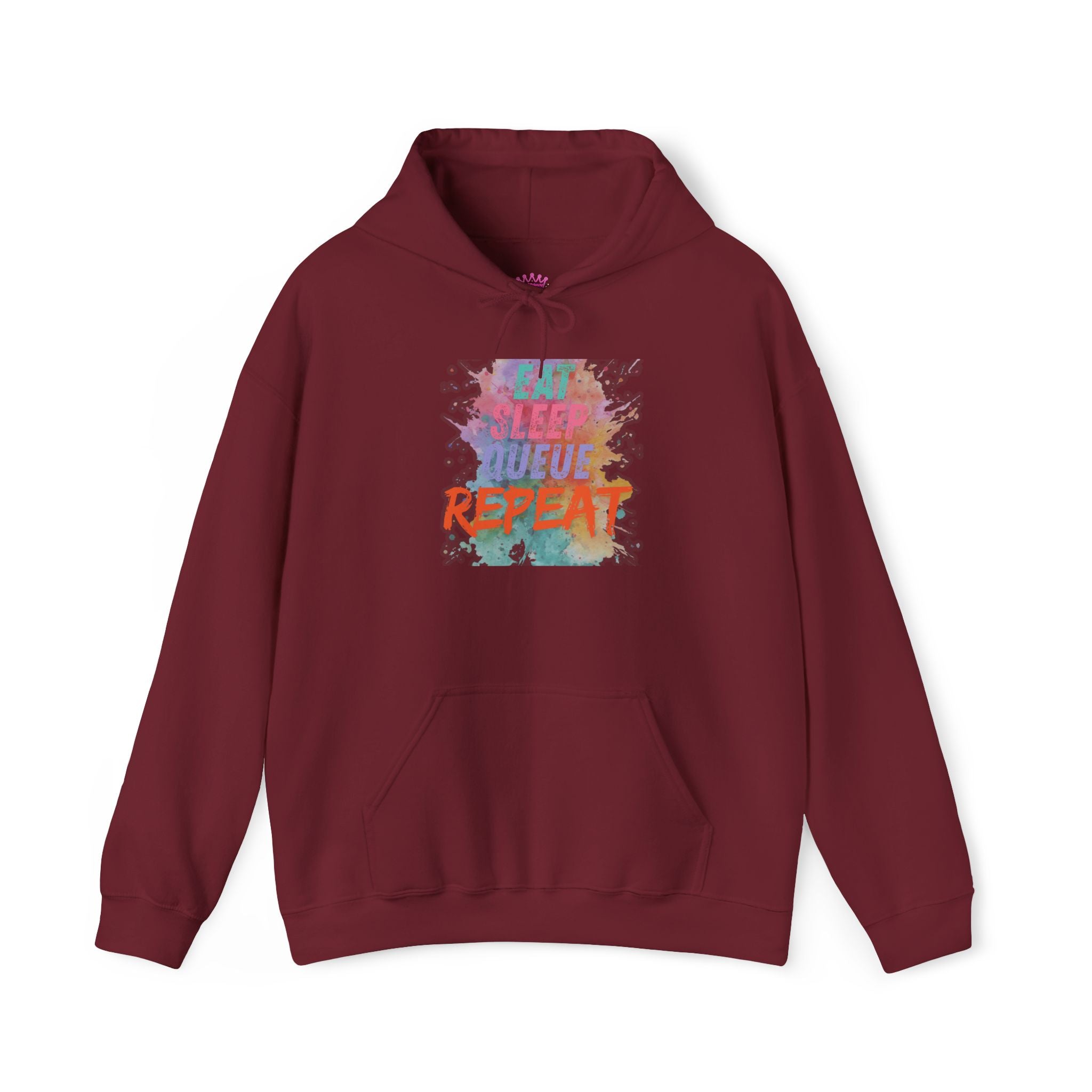 “Eat Sleep Queue Repeat”Hooded Sweatshirt