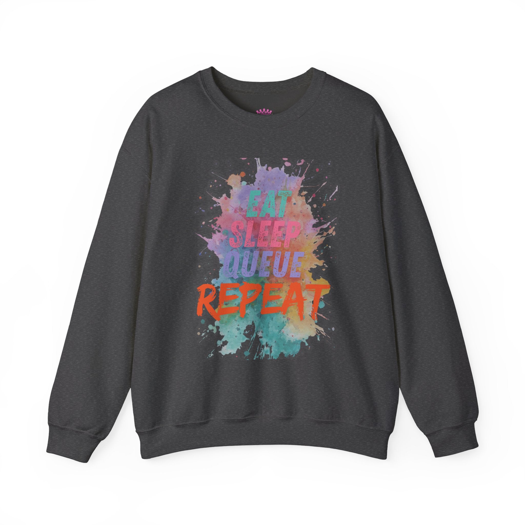 Eat Sleep Queue Repeat Crewneck Sweatshirt