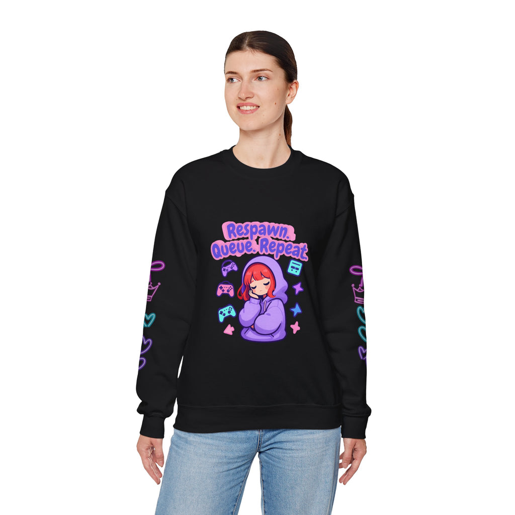 Respawn, Queue, Repeat Cozy Sweatshirt