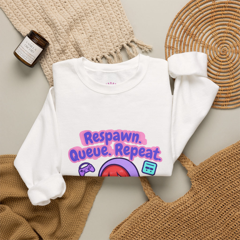 Respawn, Queue, Repeat Cozy Sweatshirt