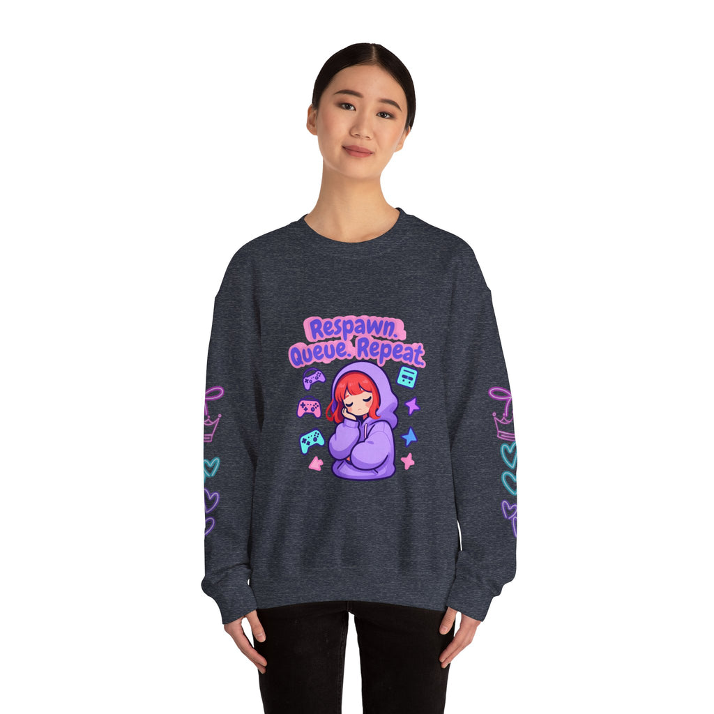 Respawn, Queue, Repeat Cozy Sweatshirt