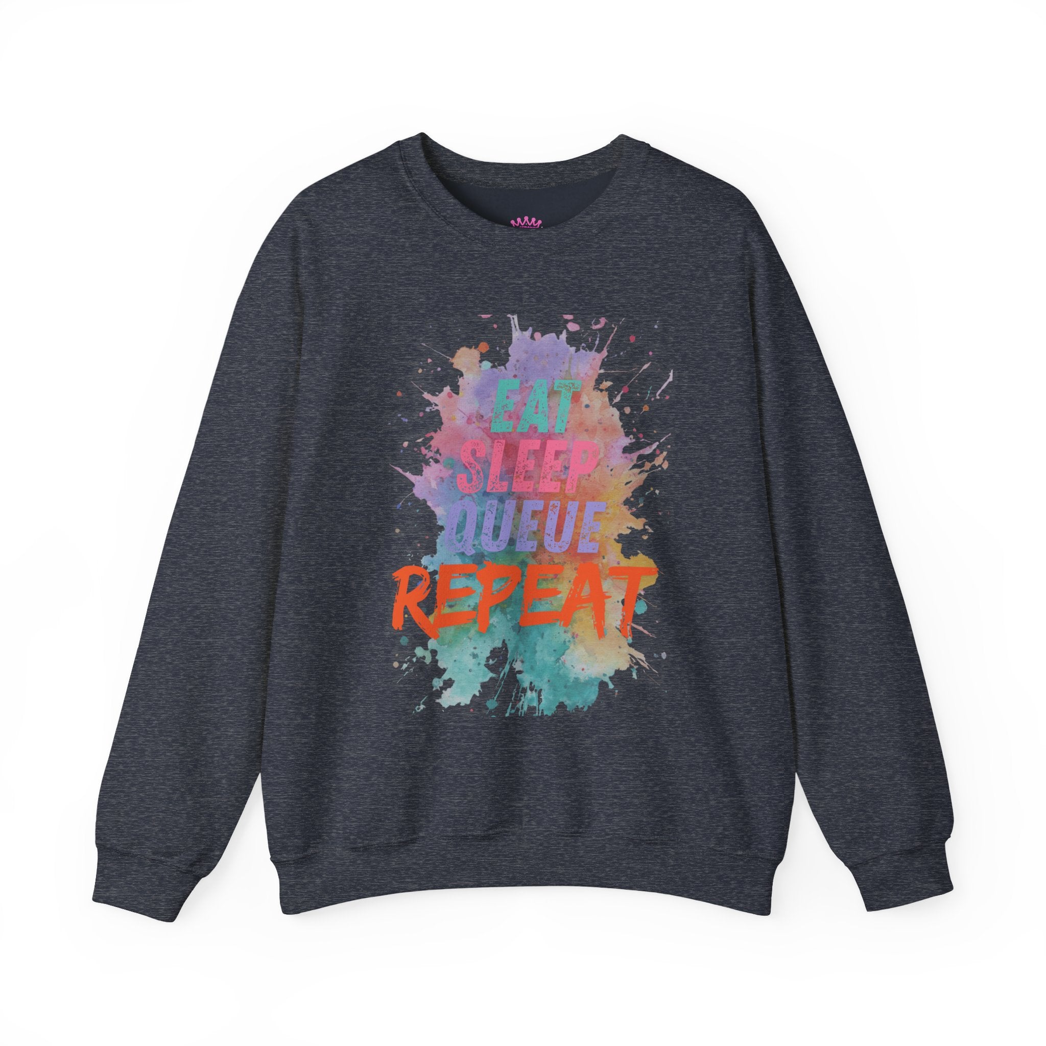 Eat Sleep Queue Repeat Crewneck Sweatshirt