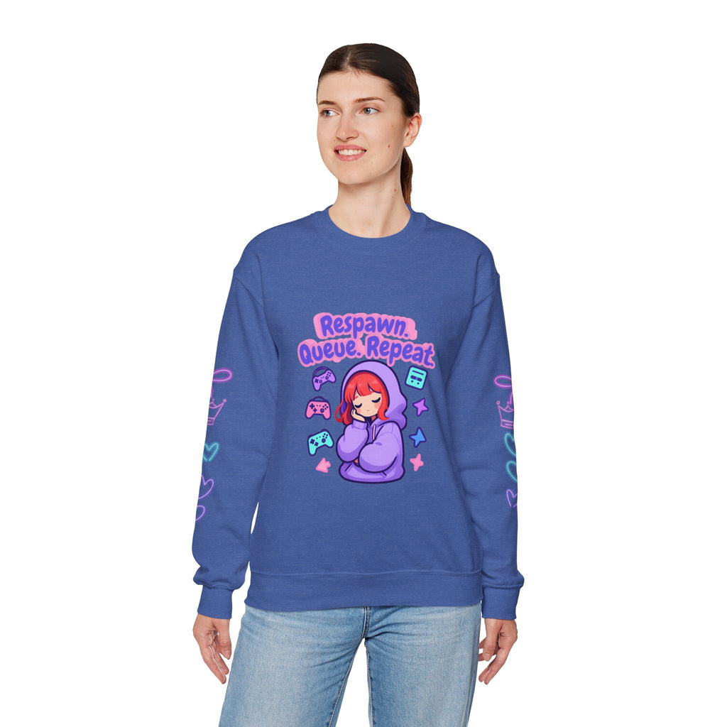 Respawn, Queue, Repeat Cozy Sweatshirt