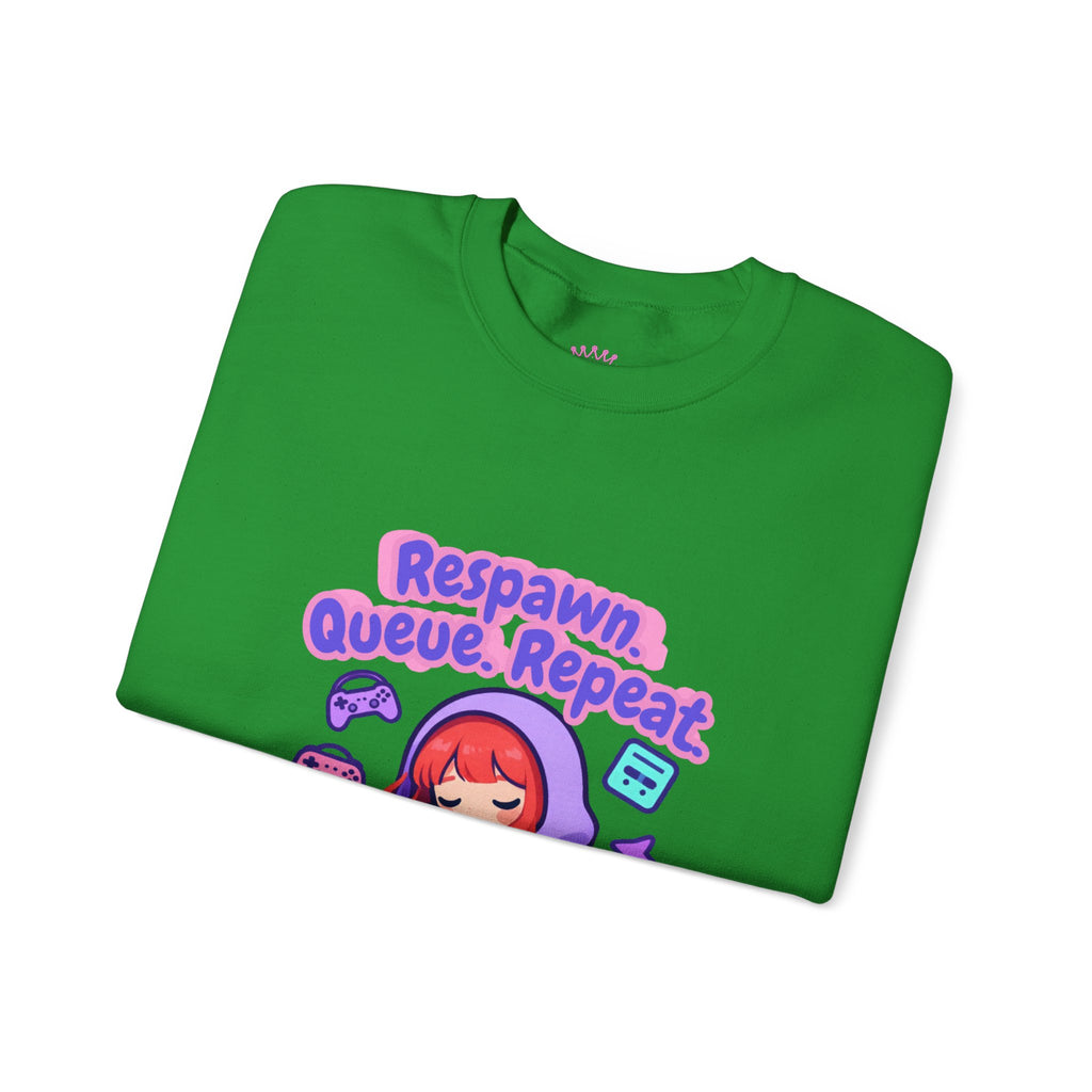 Respawn, Queue, Repeat Cozy Sweatshirt