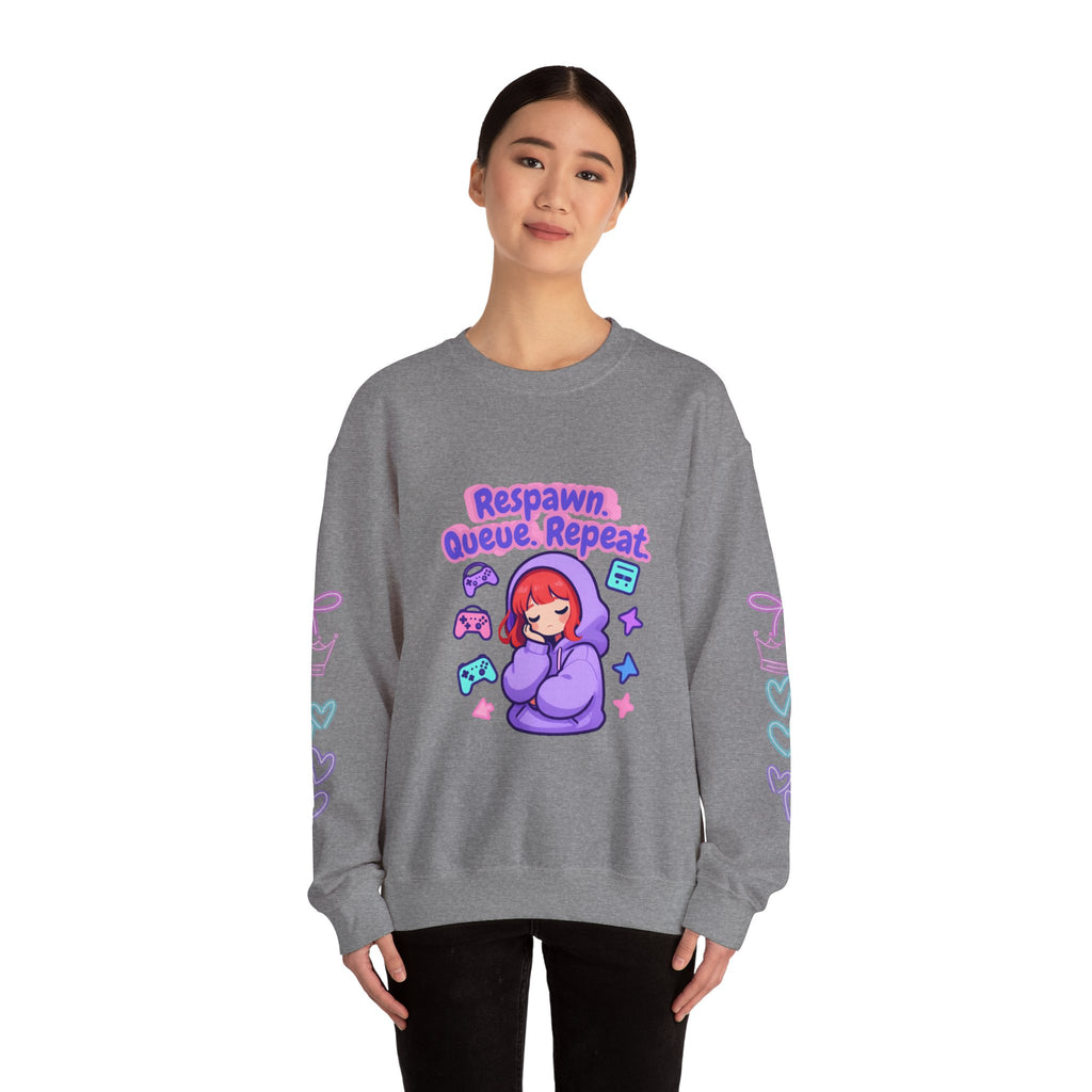 Respawn, Queue, Repeat Cozy Sweatshirt