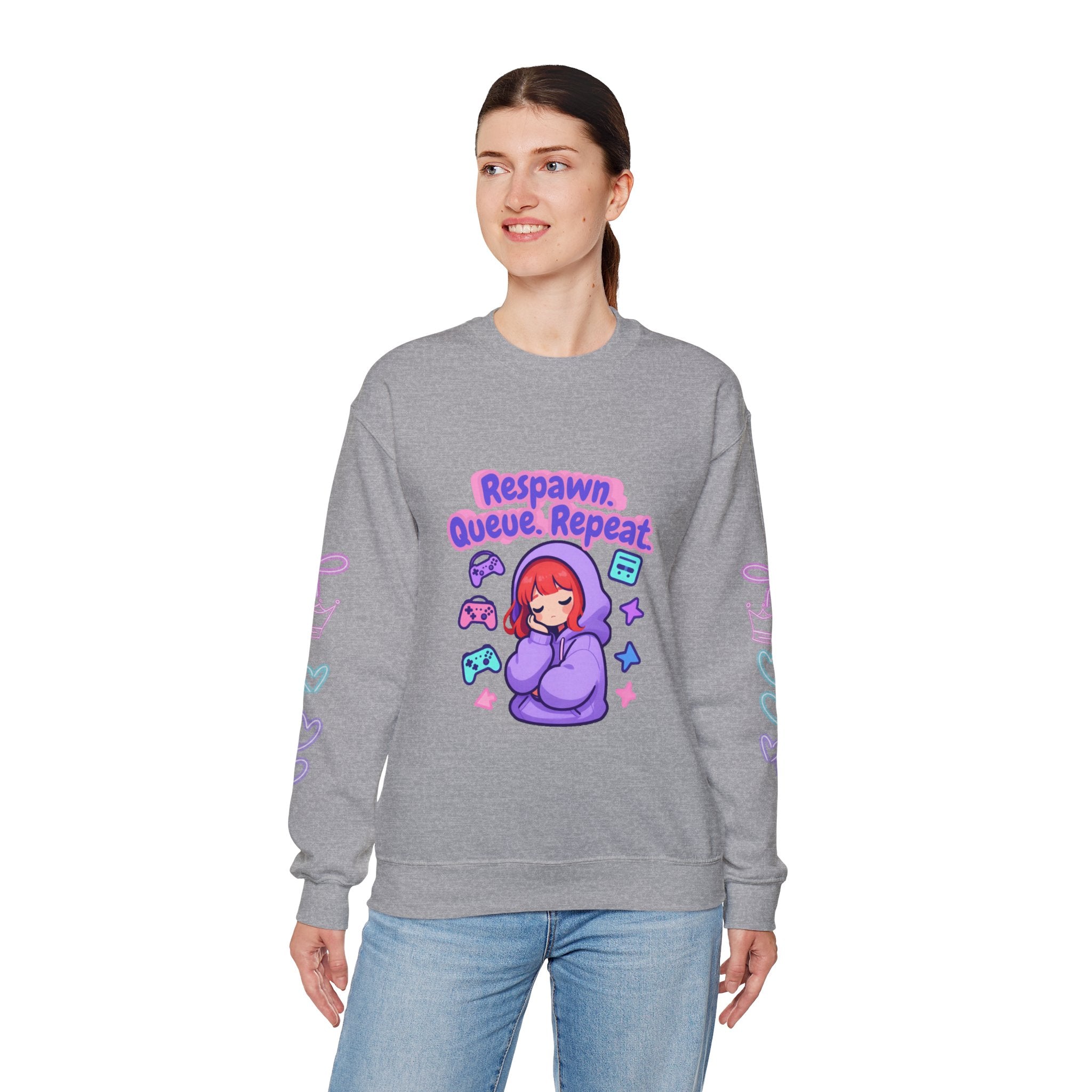 Respawn, Queue, Repeat Cozy Sweatshirt