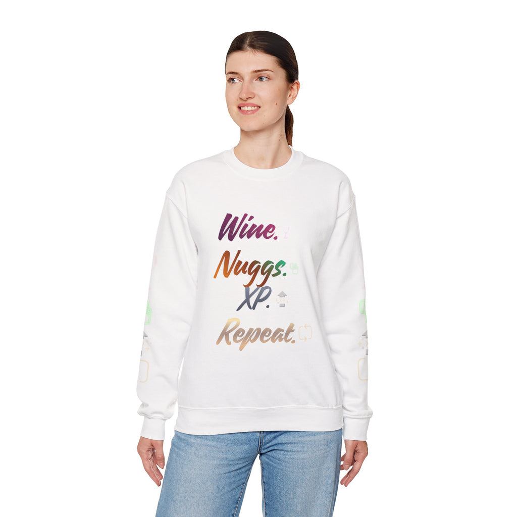 “Wine, Nuggs, XP, Repeat” Crewneck Sweatshirt