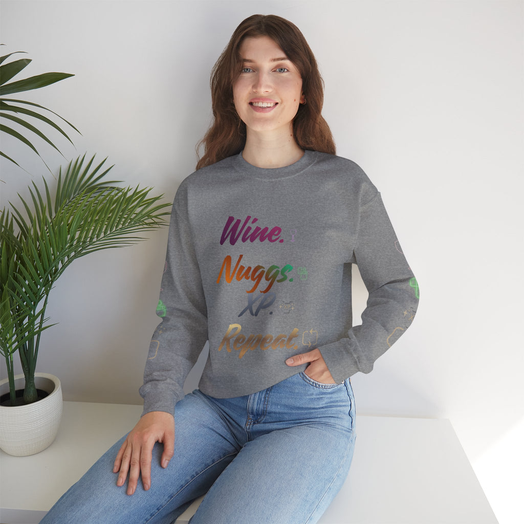 “Wine, Nuggs, XP, Repeat” Crewneck Sweatshirt