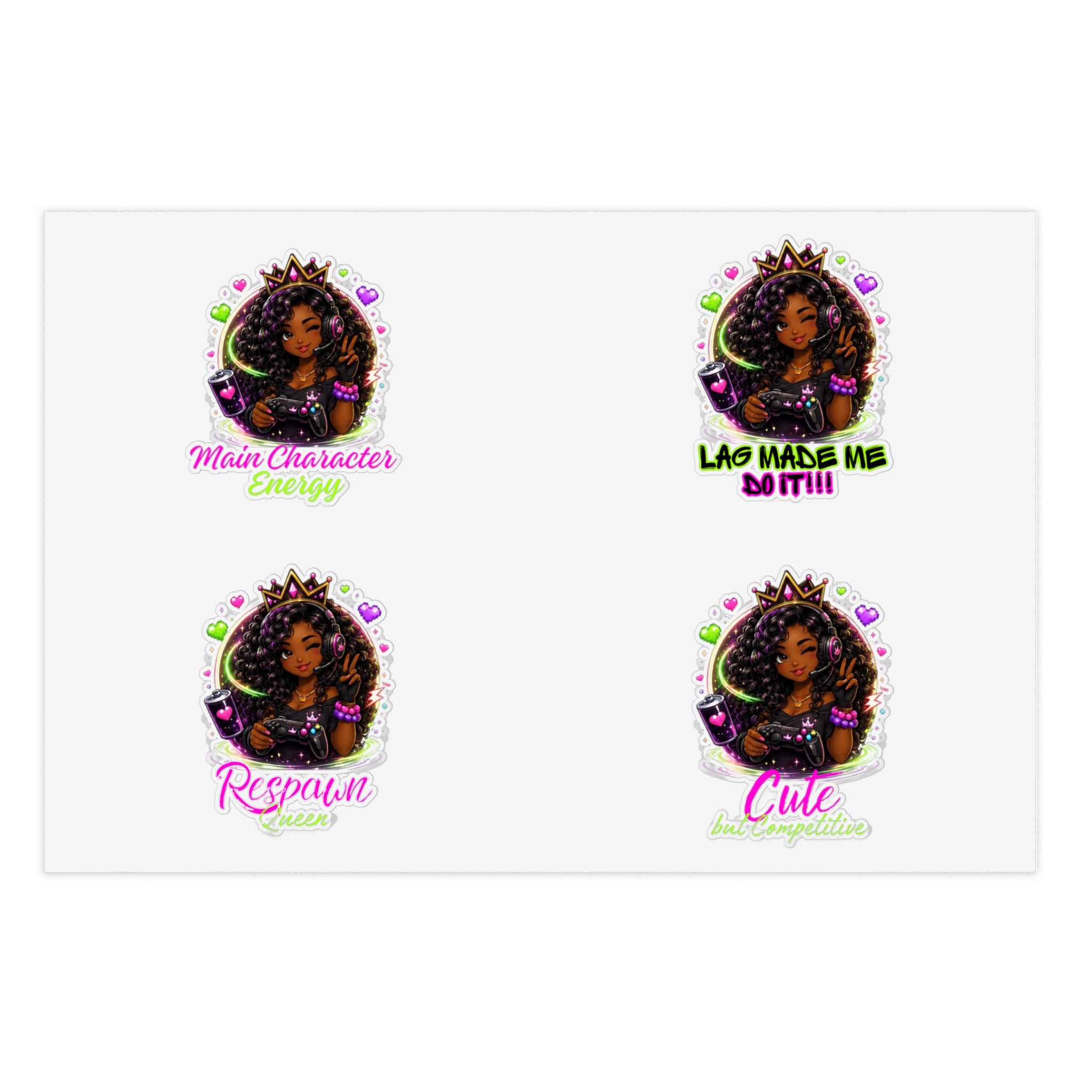 Gamer Luna Sticker Sheet Bundle, 5pcs