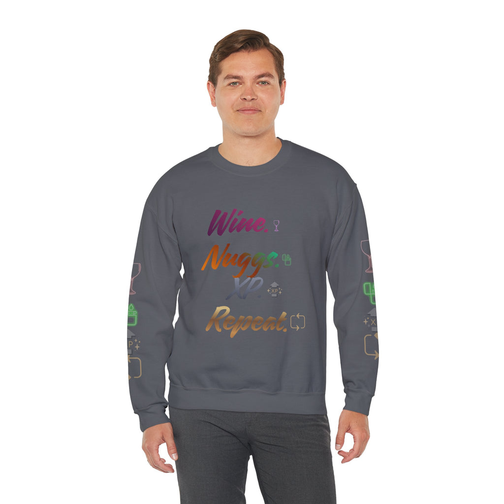 “Wine, Nuggs, XP, Repeat” Crewneck Sweatshirt