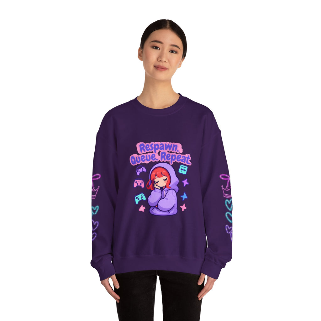 Respawn, Queue, Repeat Cozy Sweatshirt