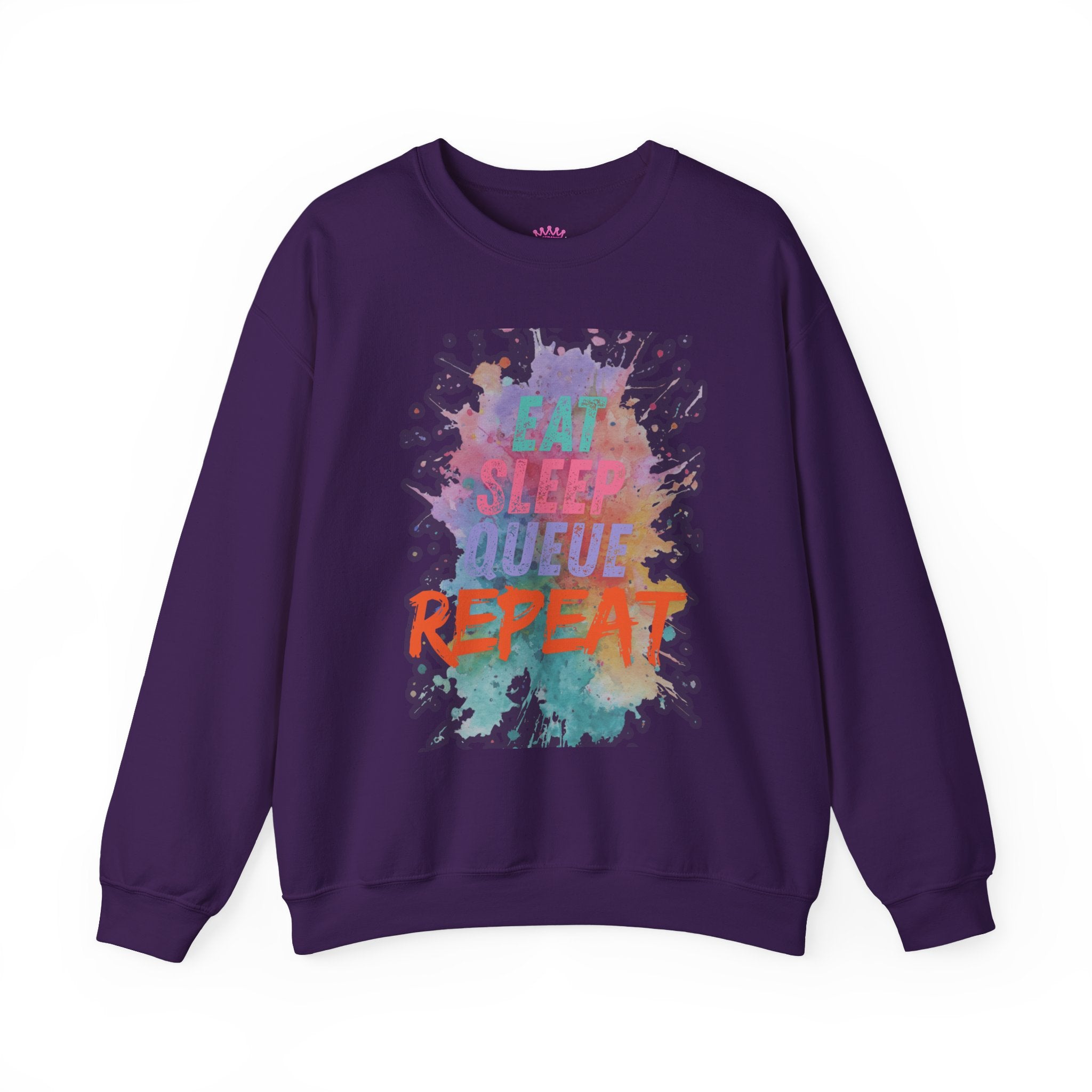 Eat Sleep Queue Repeat Crewneck Sweatshirt