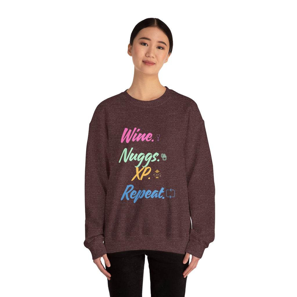 “Wine, Nuggs, XP, Repeat” Sweatshirt