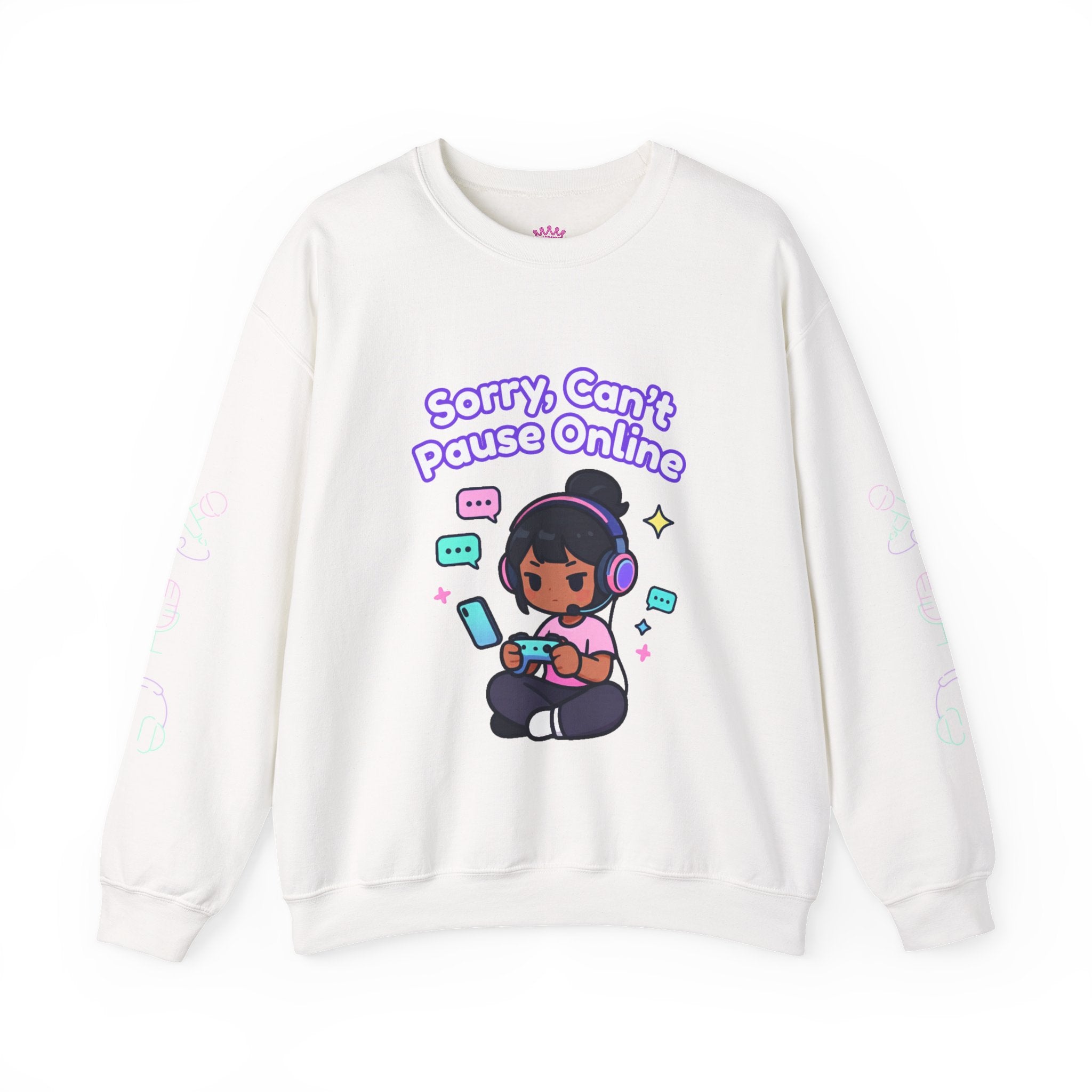 "Sorry, Can't Pause" Crewneck Sweatshirt