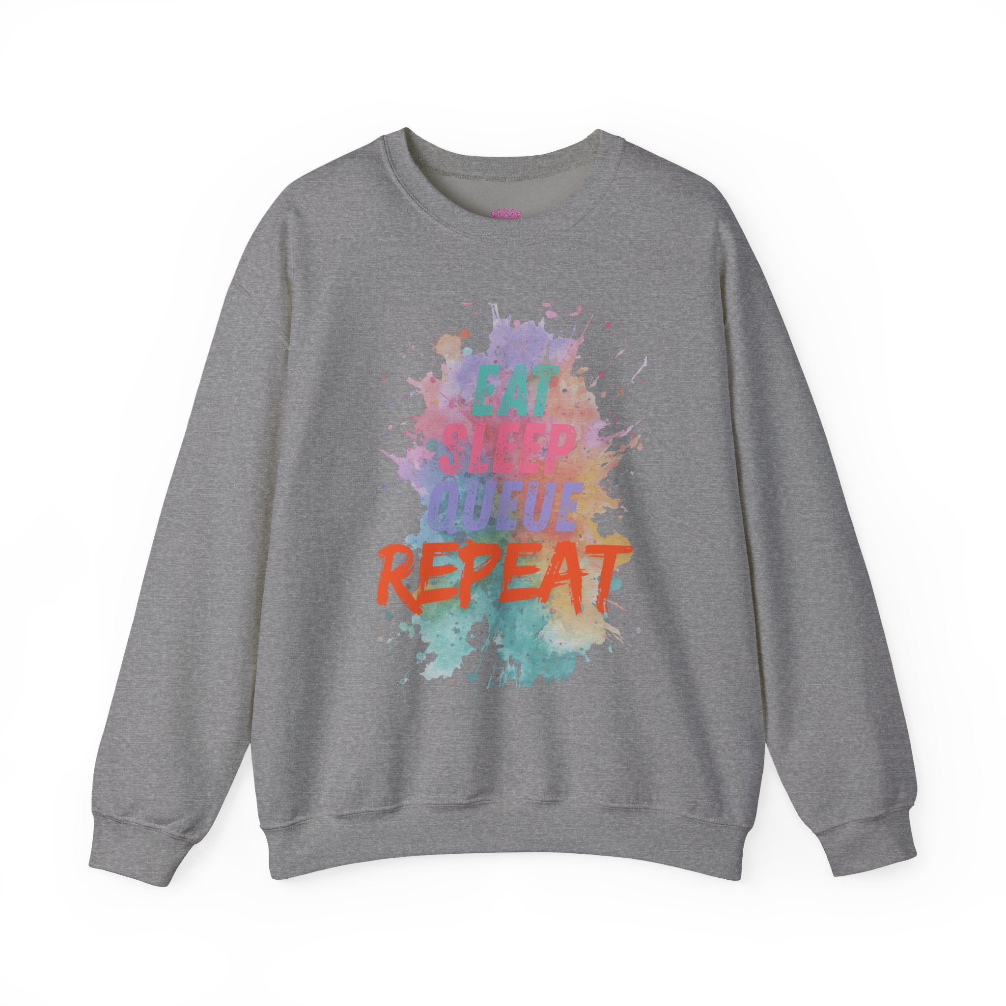 Eat Sleep Queue Repeat Crewneck Sweatshirt