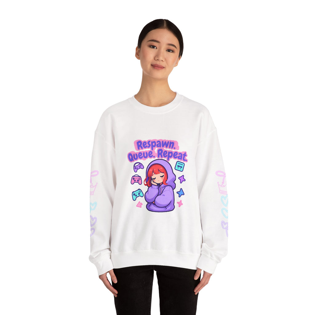 Respawn, Queue, Repeat Cozy Sweatshirt
