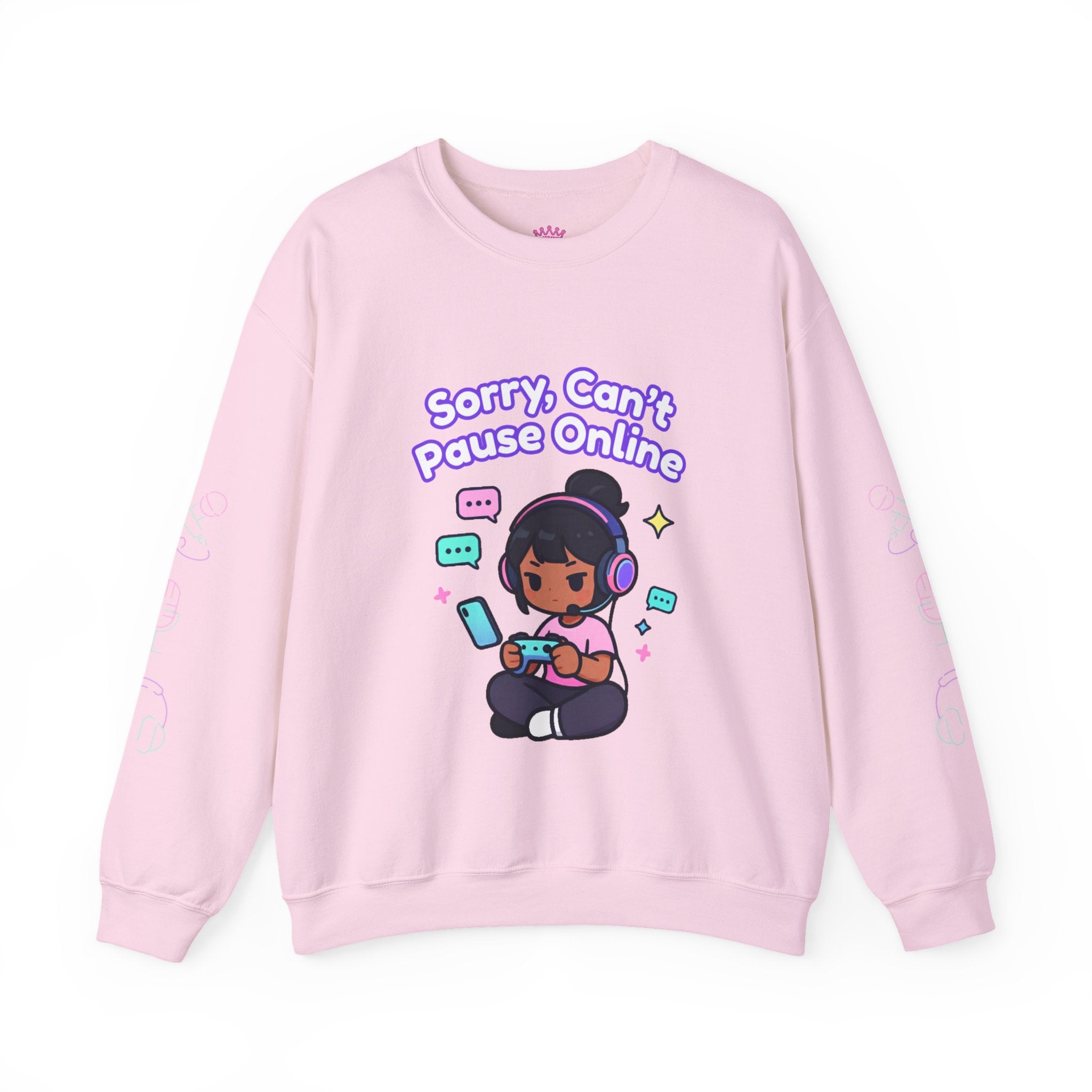"Sorry, Can't Pause" Crewneck Sweatshirt
