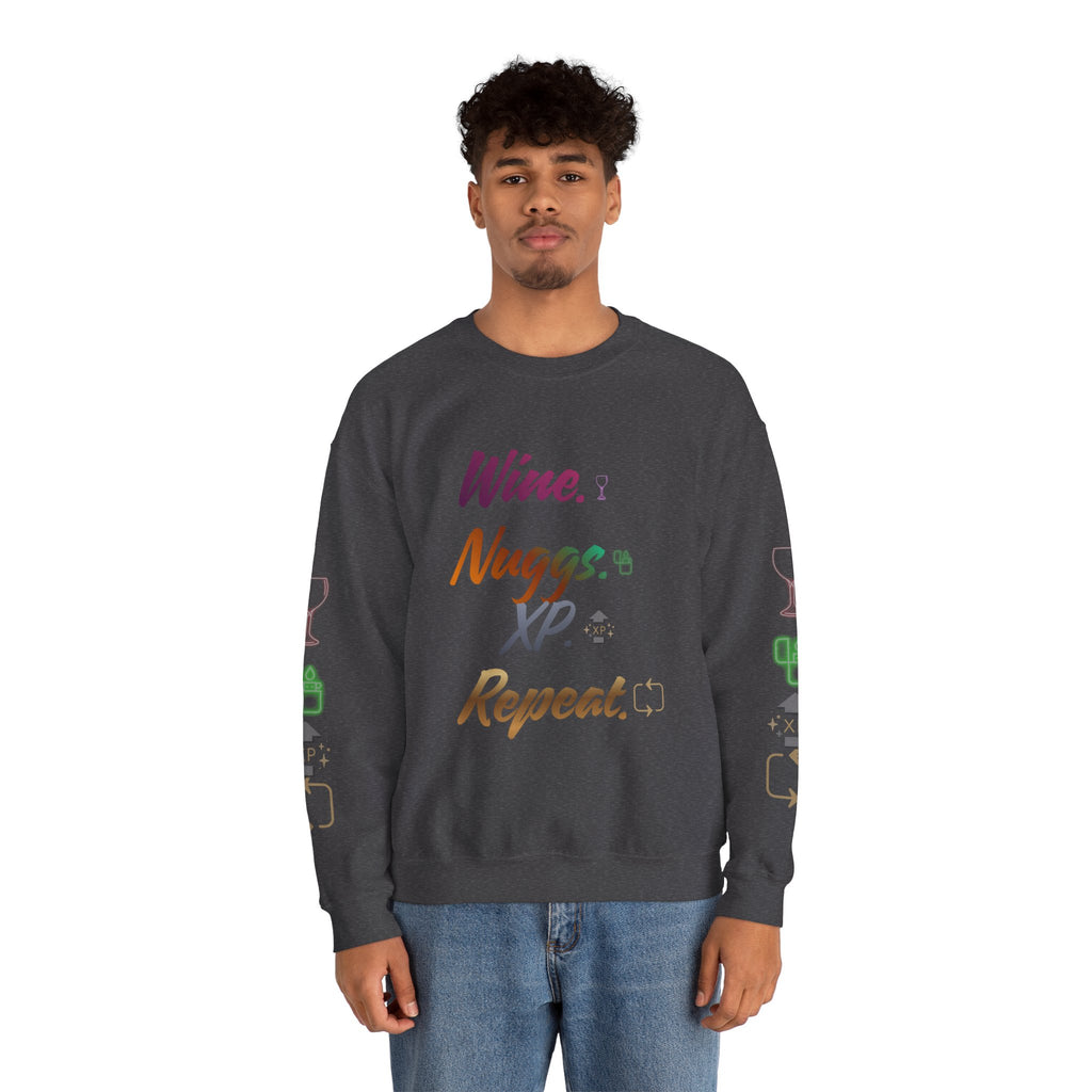 “Wine, Nuggs, XP, Repeat” Crewneck Sweatshirt