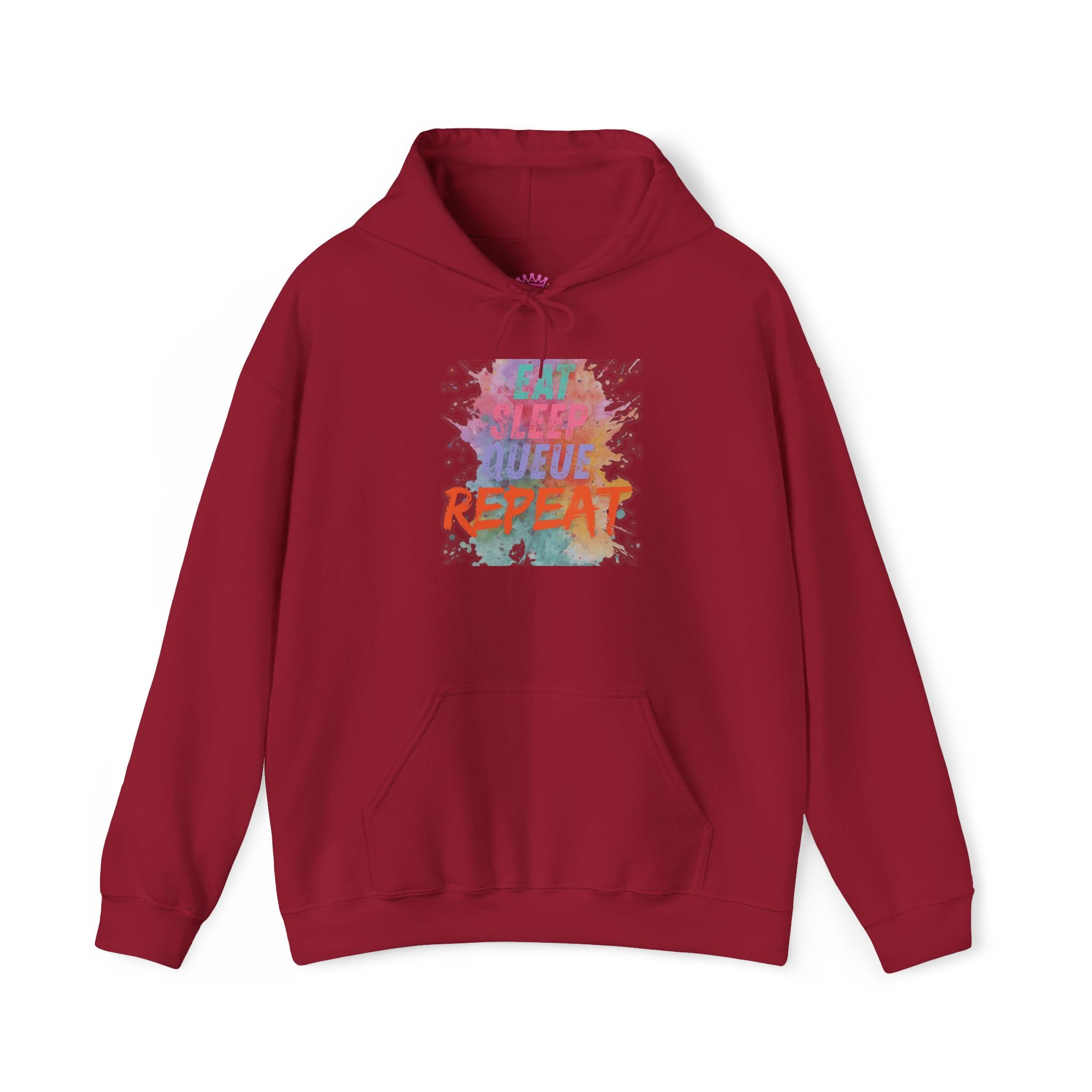 “Eat Sleep Queue Repeat”Hooded Sweatshirt