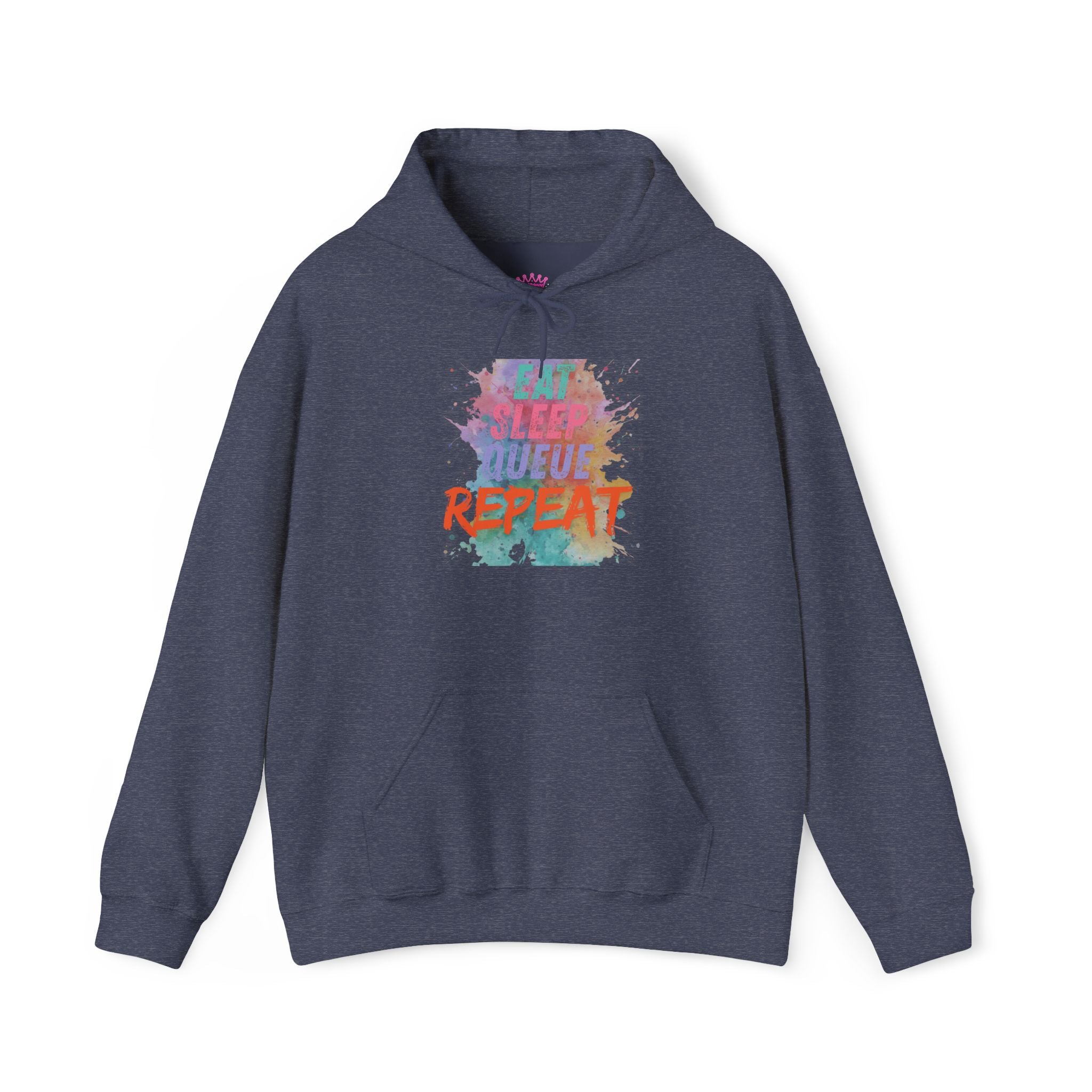 “Eat Sleep Queue Repeat”Hooded Sweatshirt